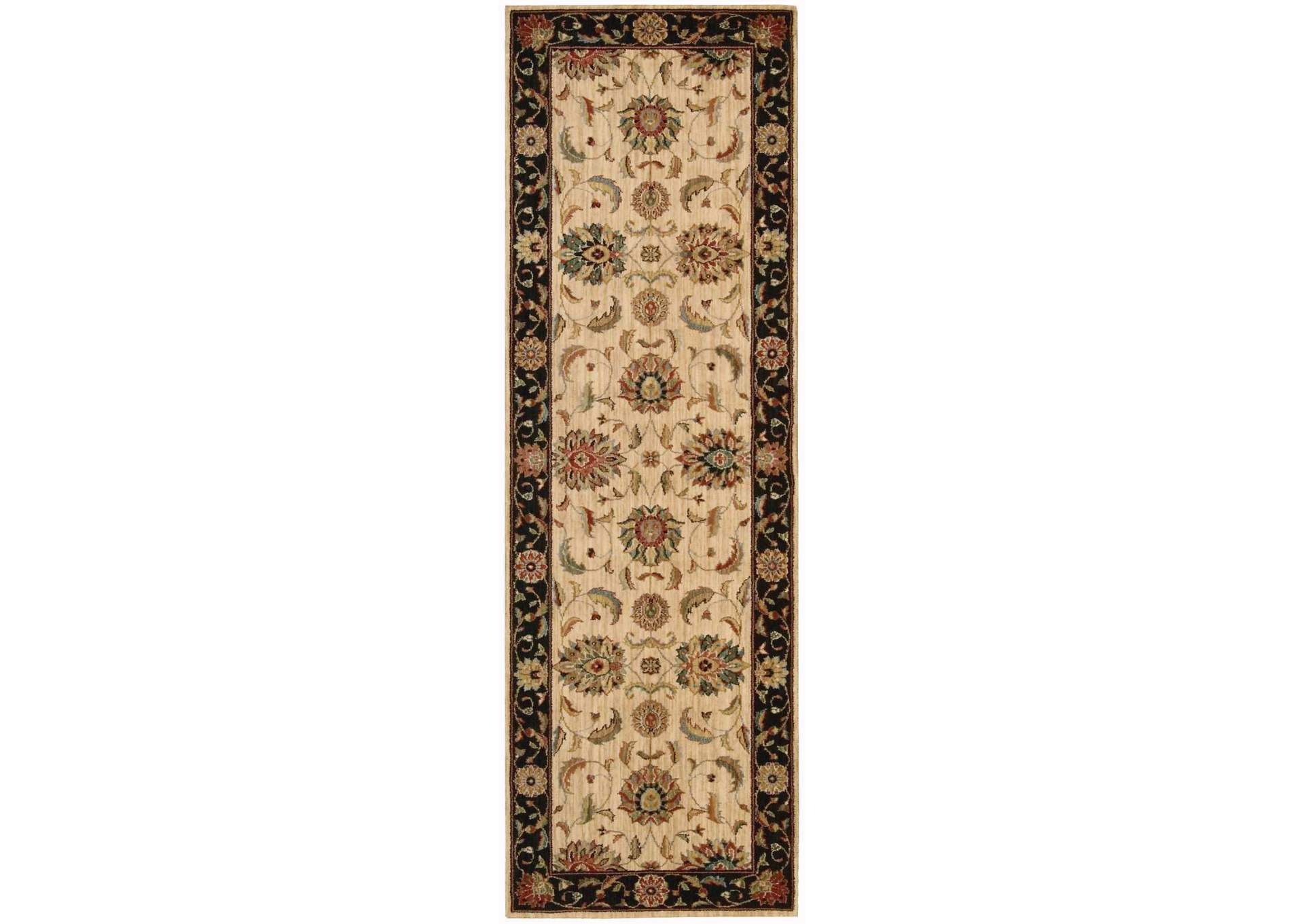 Nourison Living Treasures LI04 Beige Multicolor 8' Runner Hallway Rug,Nourison