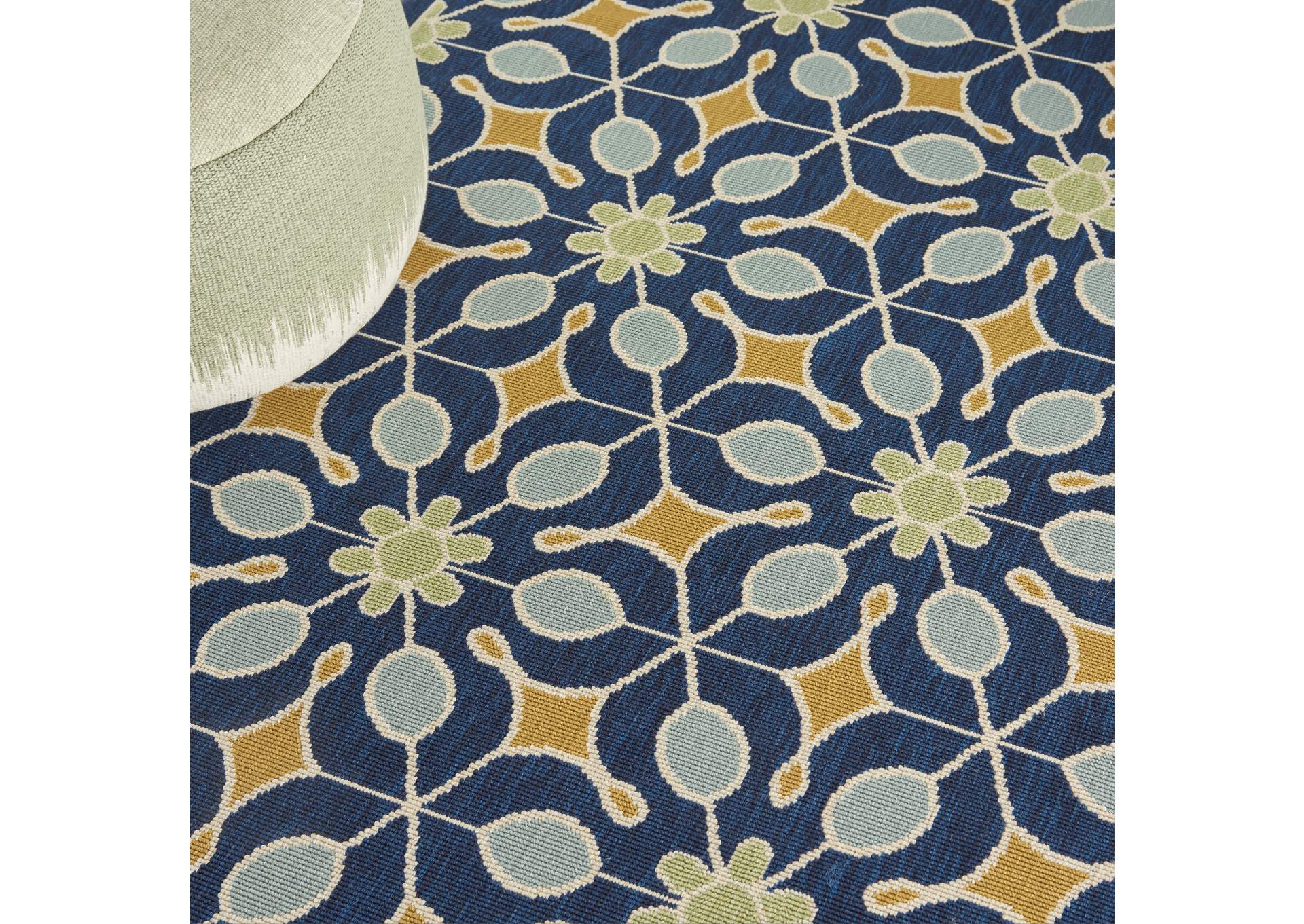 Nourison Caribbean CRB07 Dark Blue 5'x8' Area Rug,Nourison