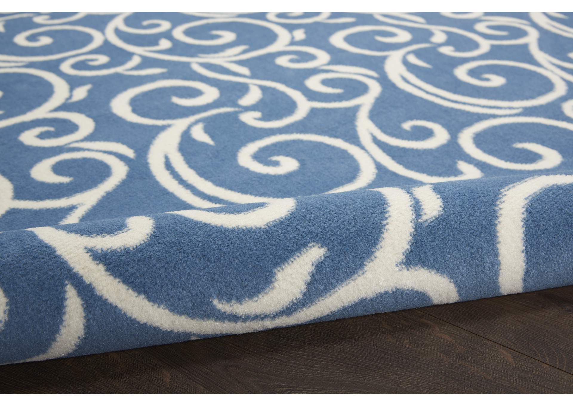 Nourison Grafix GRF19 Blue 8' Runner Hallway Rug,Nourison