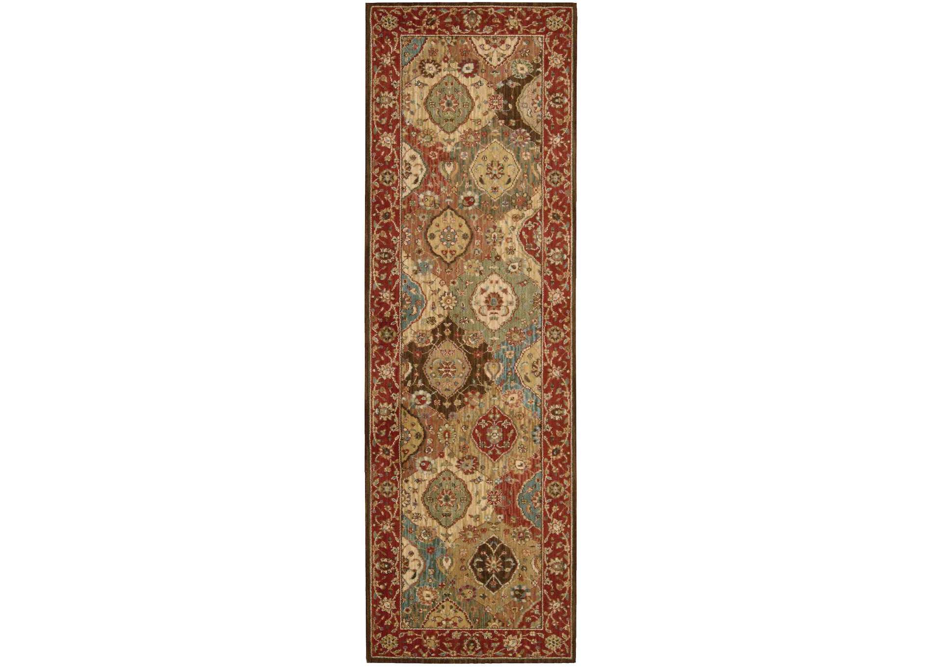 Nourison Living Treasures LI03 Multicolor 8' Runner Hallway Rug,Nourison