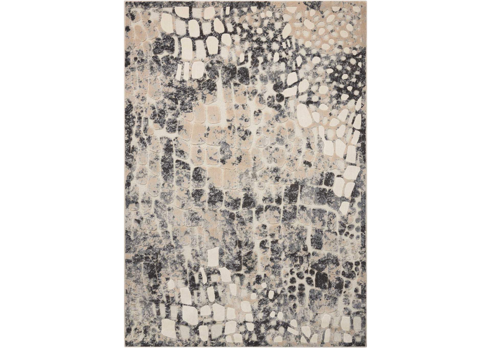 Michael Amini Gleam MA604 White and Grey 9'x13' Rug,Nourison