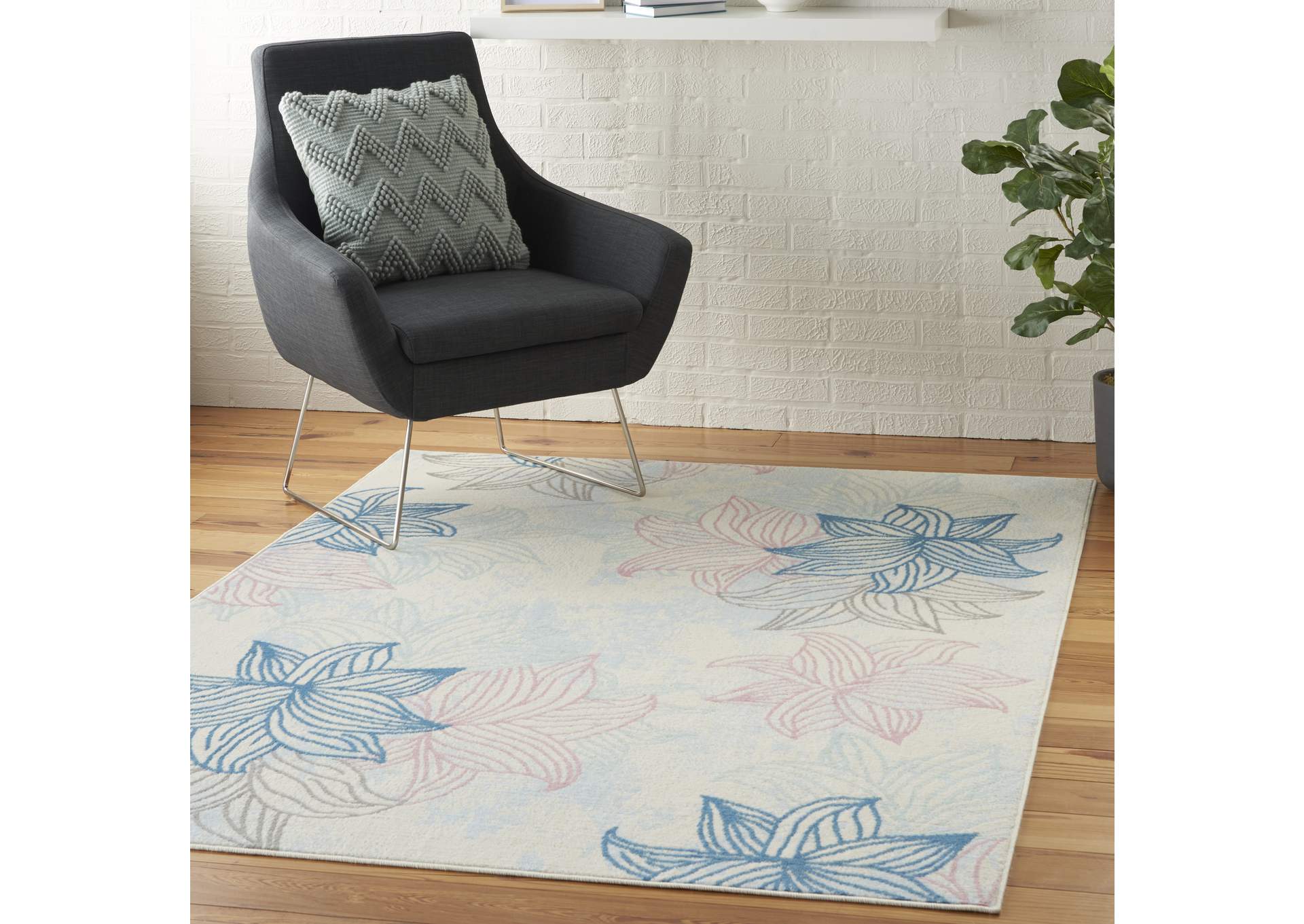 Nourison Jubilant JUB08 White Multicolor 6'x9' Beach Area Rug,Nourison