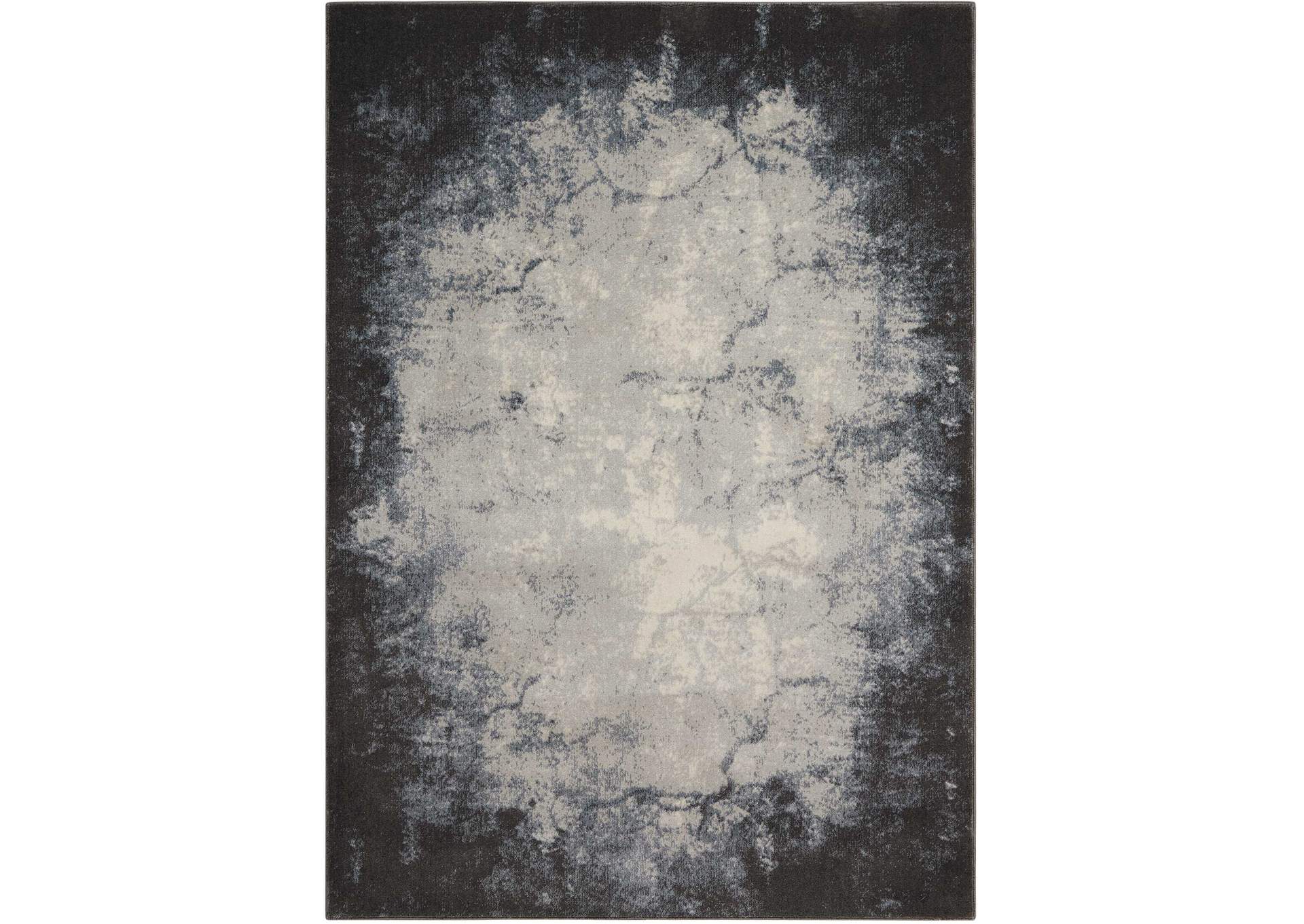 Nourison Maxell MAE01 Grey and White 9'x13' Oversized Rug,Nourison