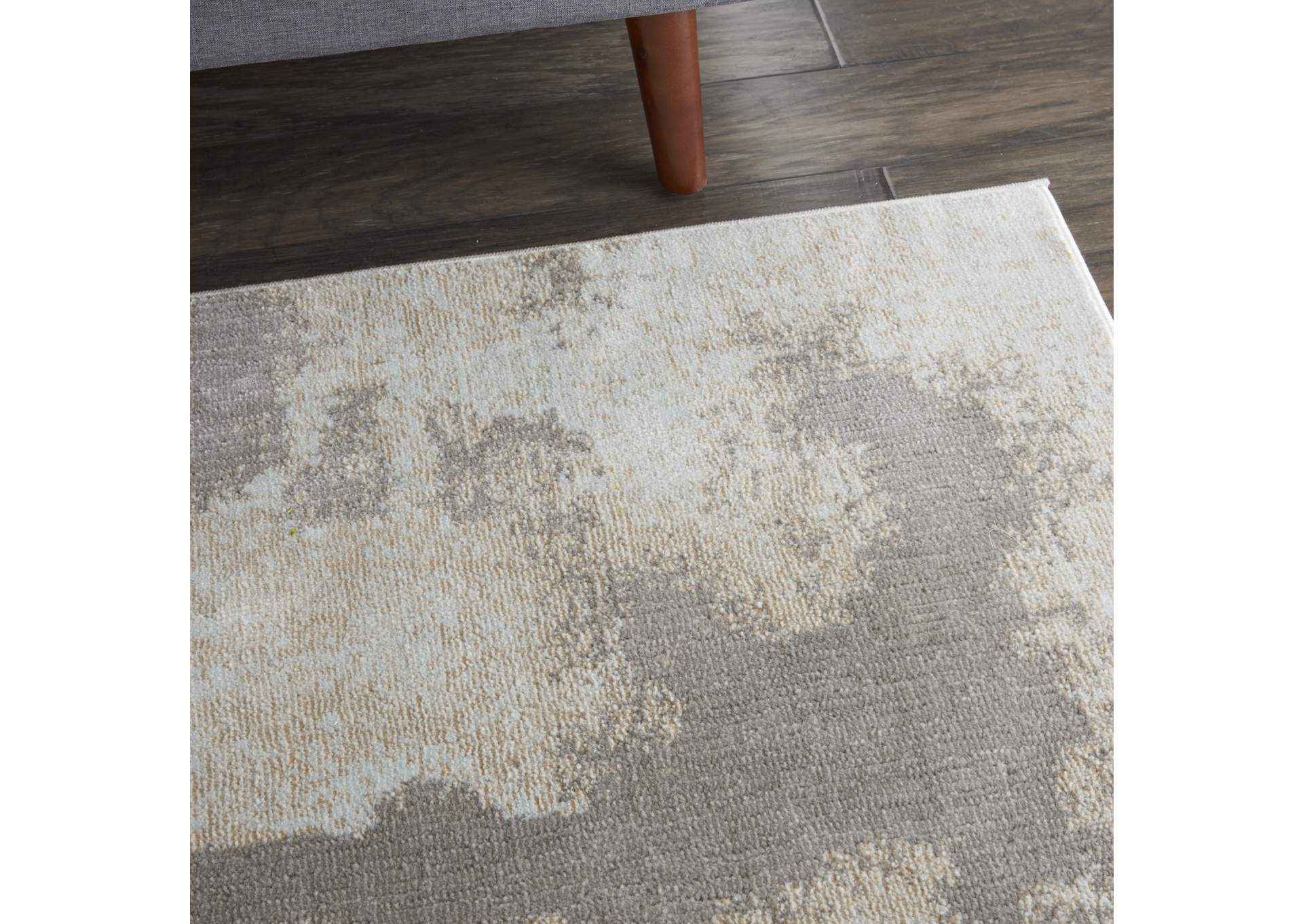 Nourison Etchings 5'3" x 7'3" Grey Abstract Area Rug,Nourison