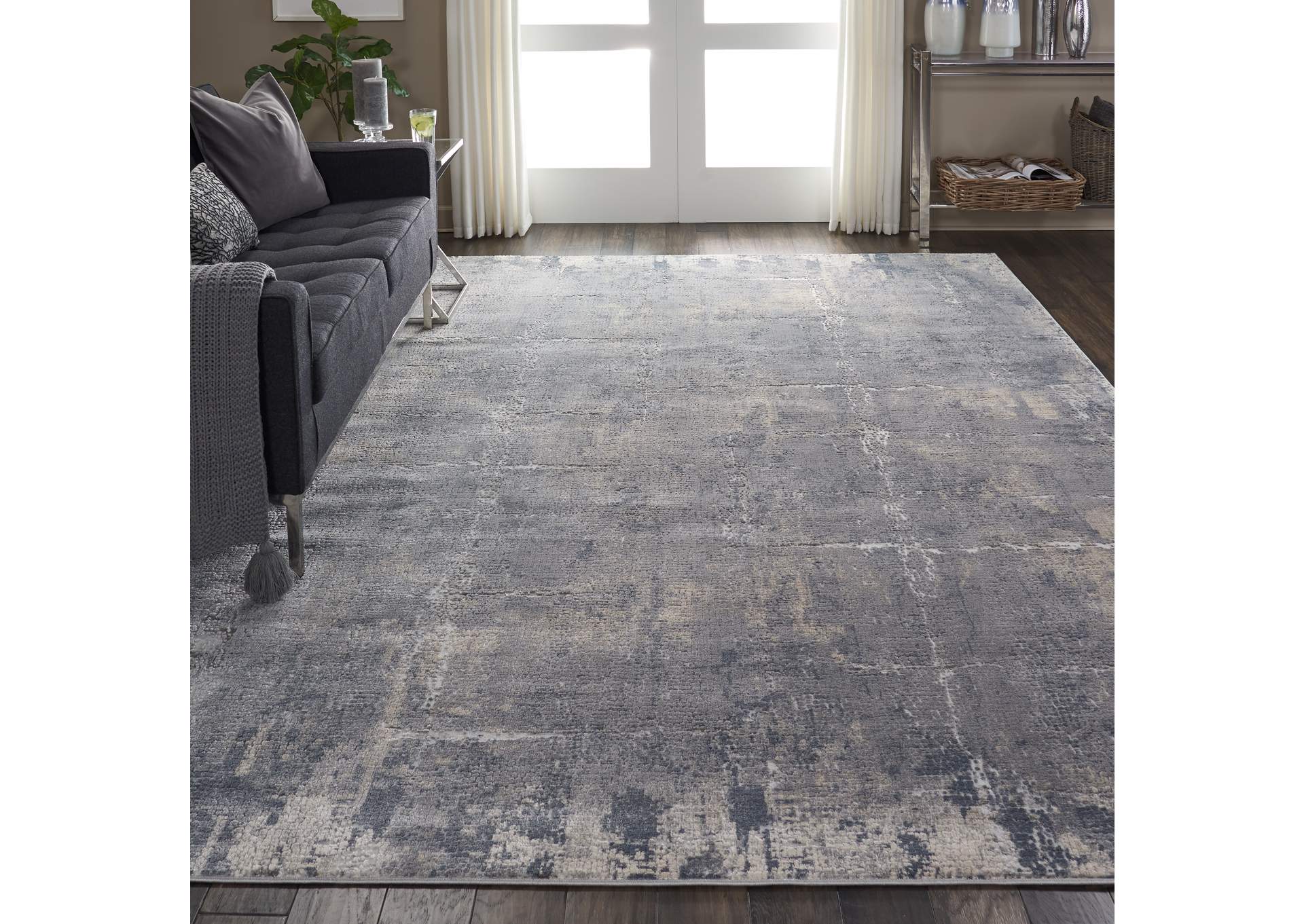 Nourison Rustic Textures RUS06 Grey and Beige 9'x13' Oversized Rug,Nourison