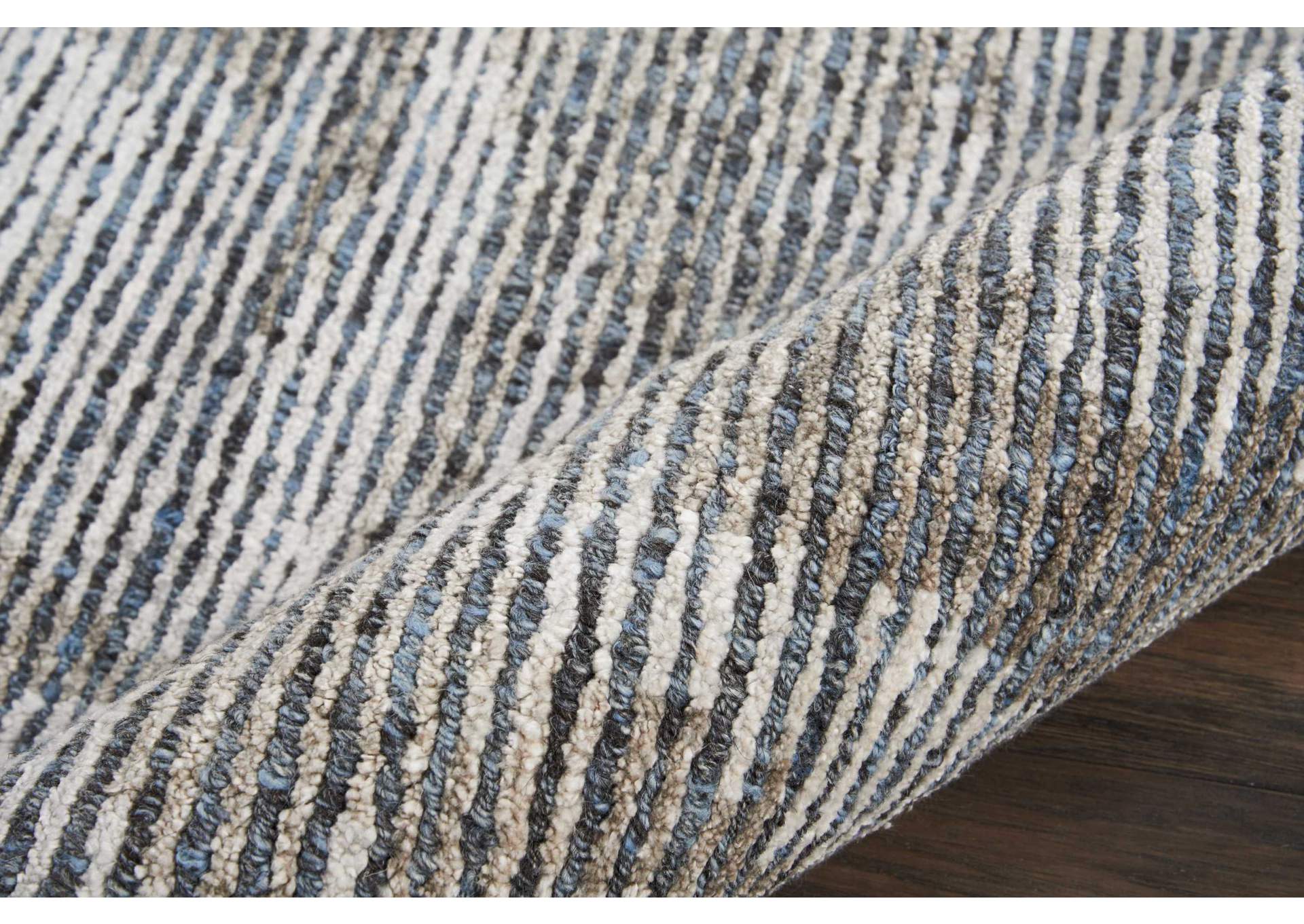 Nourison Ellora ELL03 Slate Grey 10'x14' Oversized Handmade Rug,Nourison
