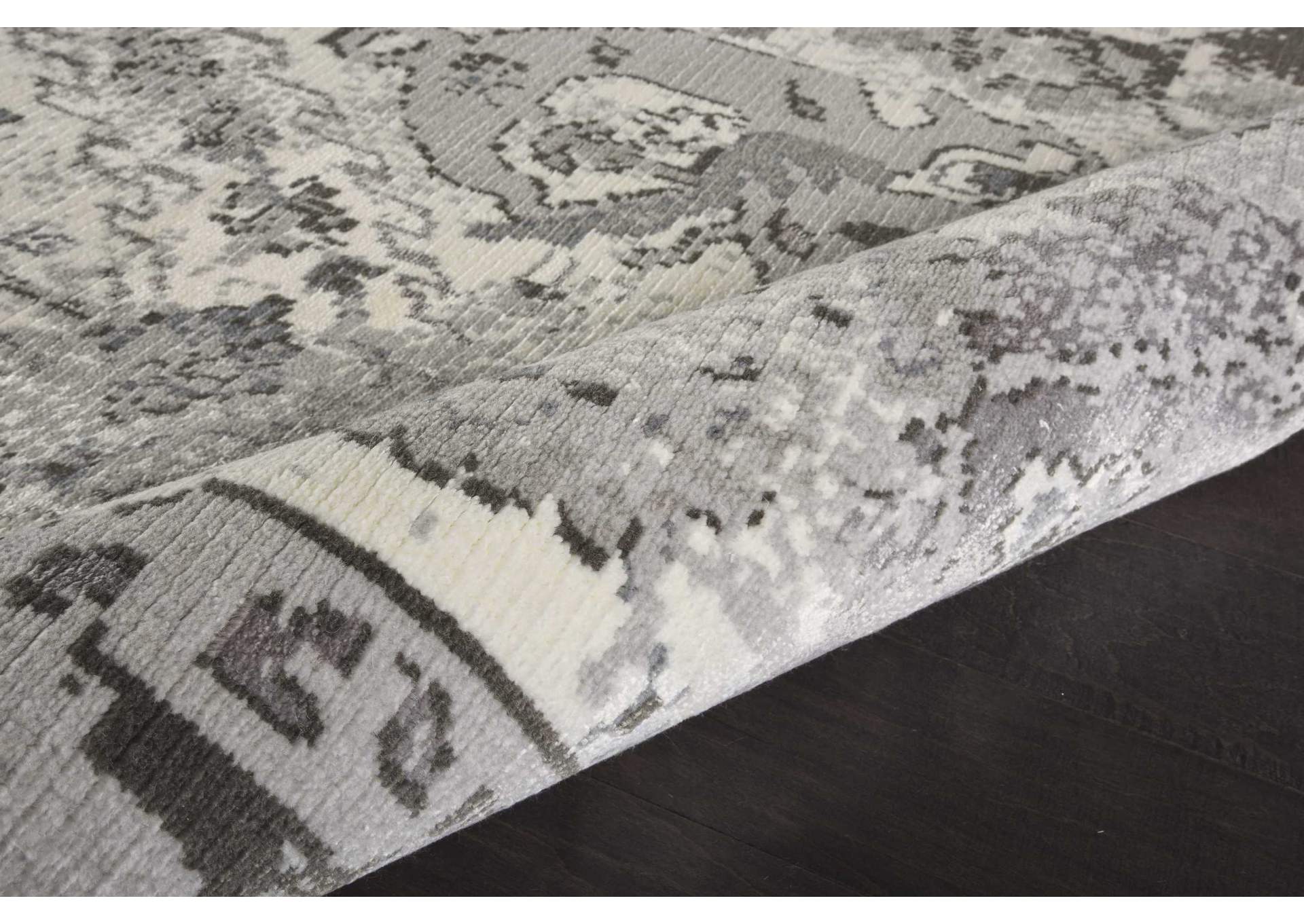 Nourison Twilight TWI03 Grey and White 8'x10' Large Rug,Nourison