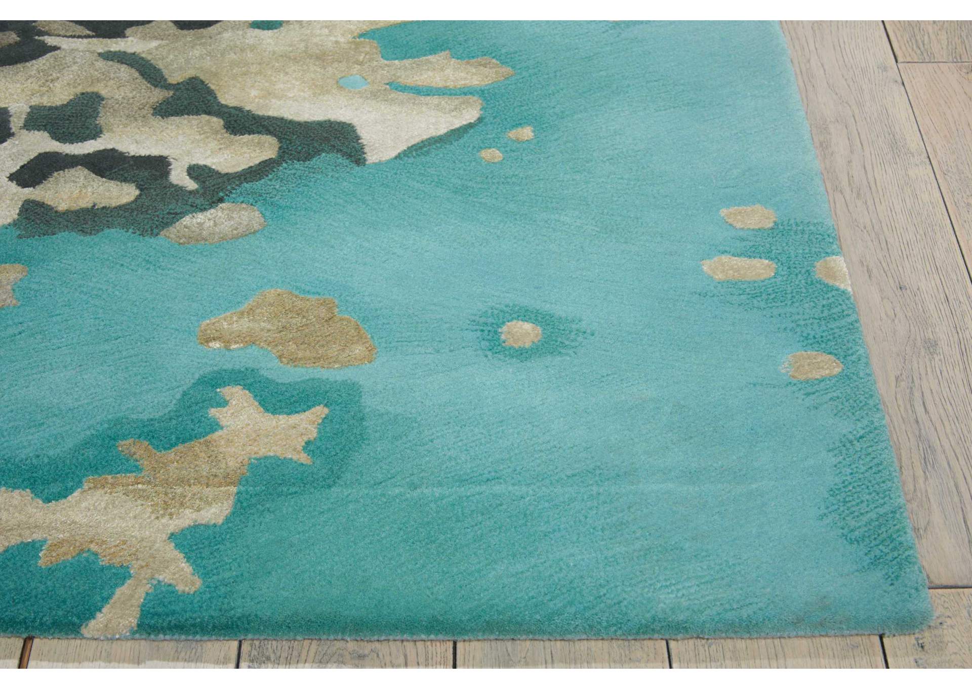 Nourison Prismatic PRS06 Aqua Blue and Beige 4'x6' Area Rug,Nourison