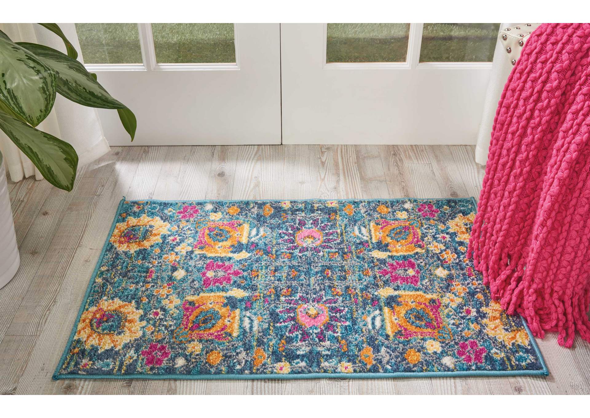 Nourison Passion 2' X 3' Blue Multicolor Small Boho Area Rug,Nourison