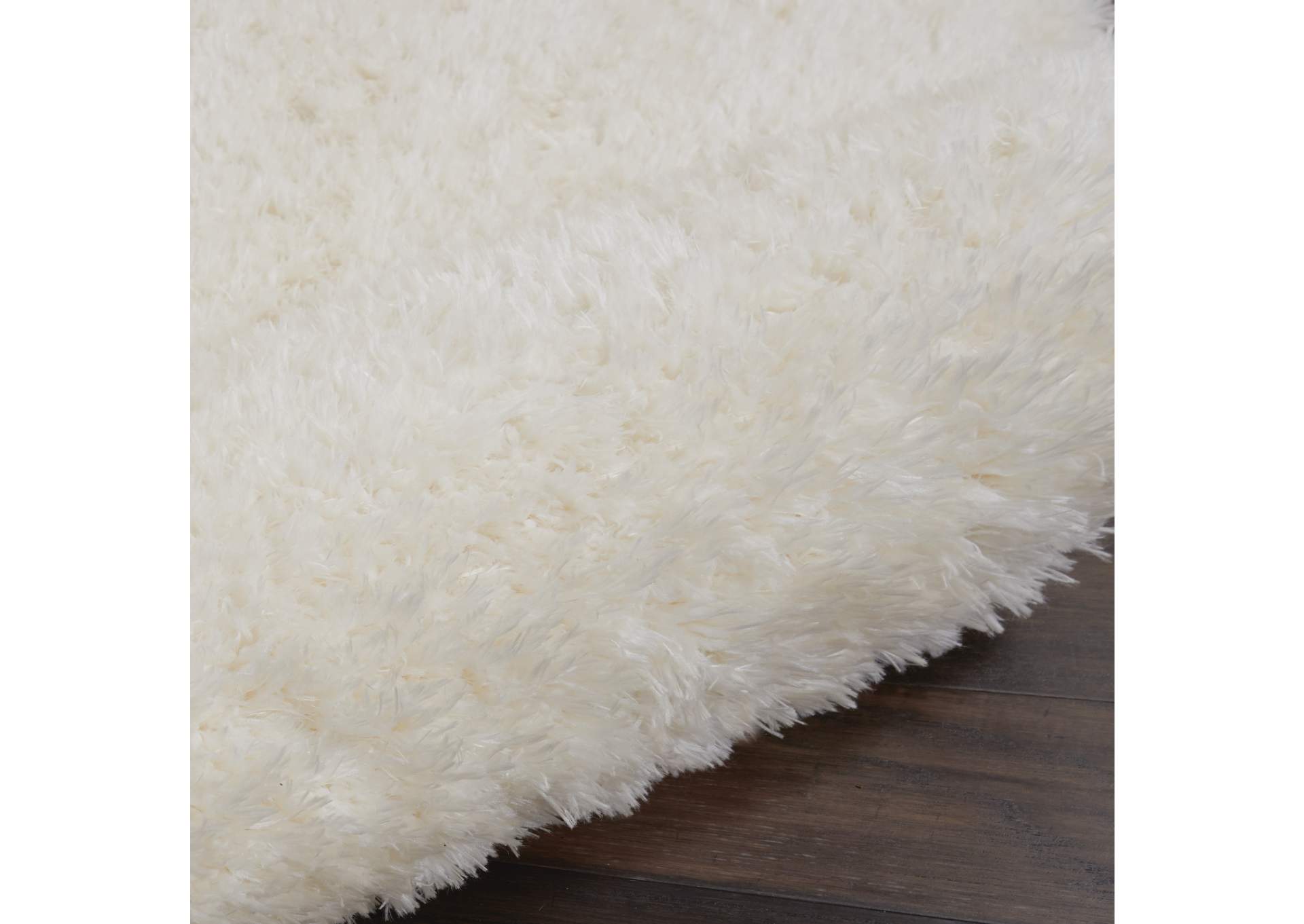 Nourison Luxe Shag LXS01 White 8'x10' Large Rug,Nourison