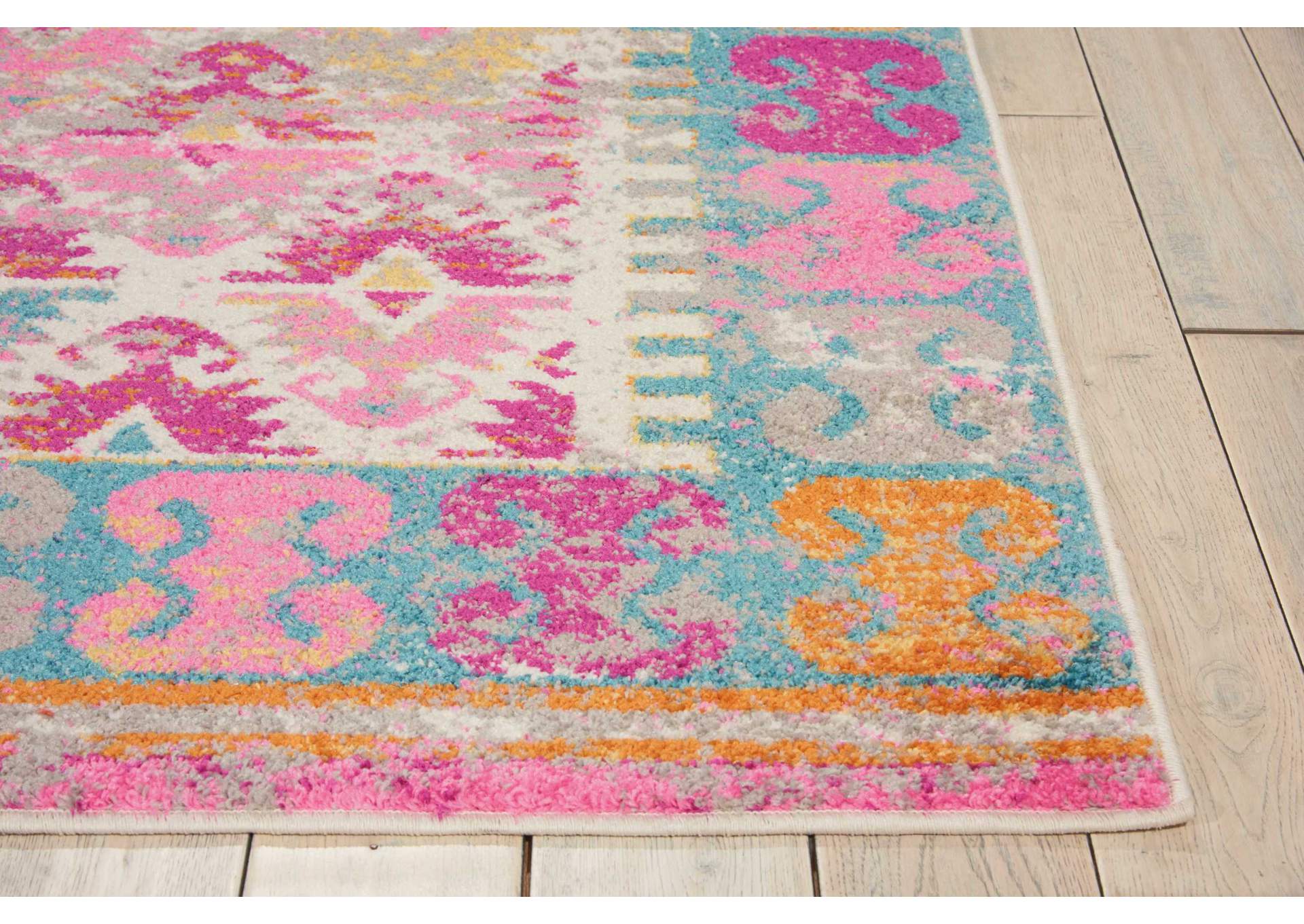 Nourison Passion PSN12 Pink Multicolor 4'x6' Moroccan Area Rug,Nourison