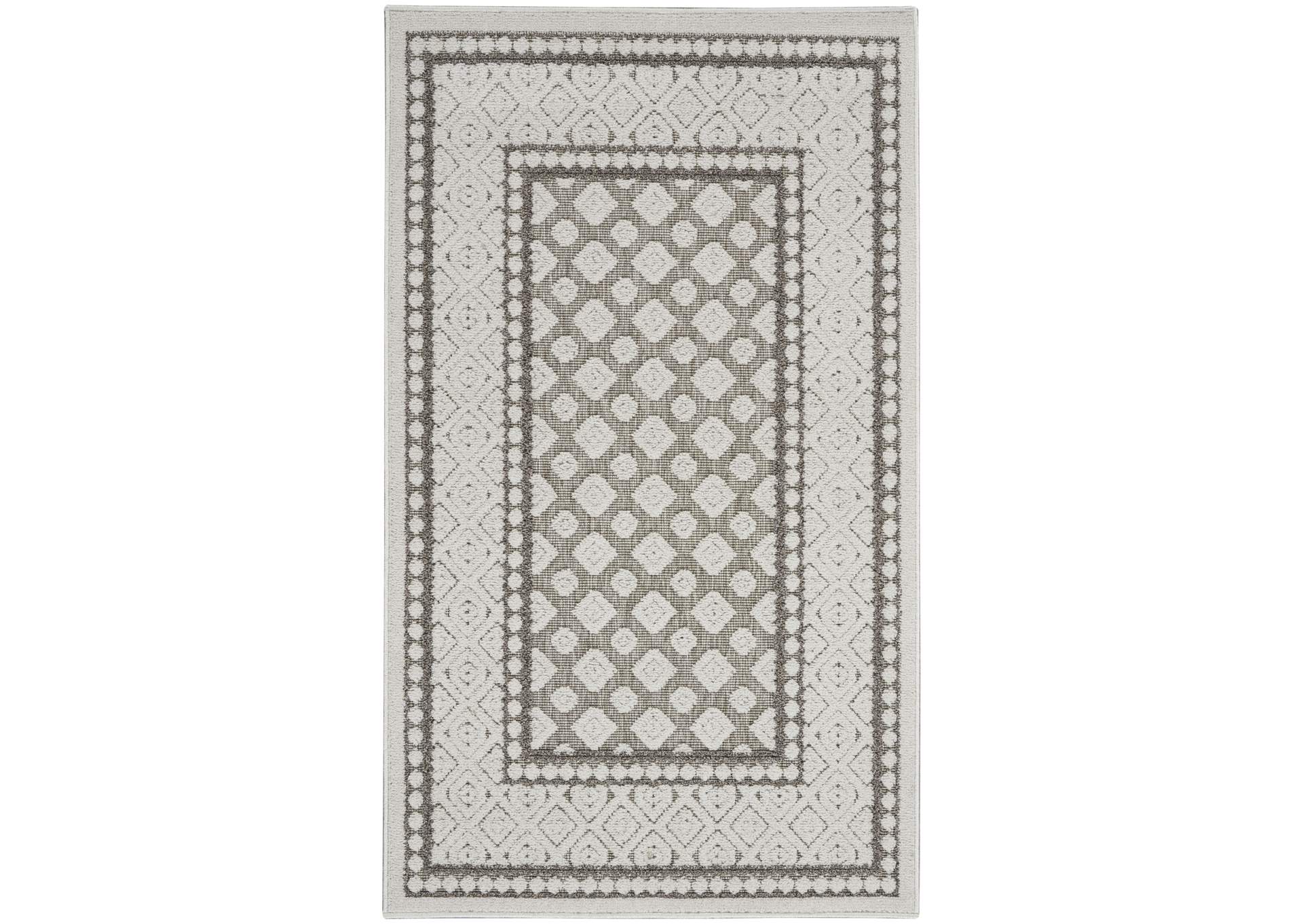 Nourison Key Largo 2'x4' Light Grey Area Rug,Nourison