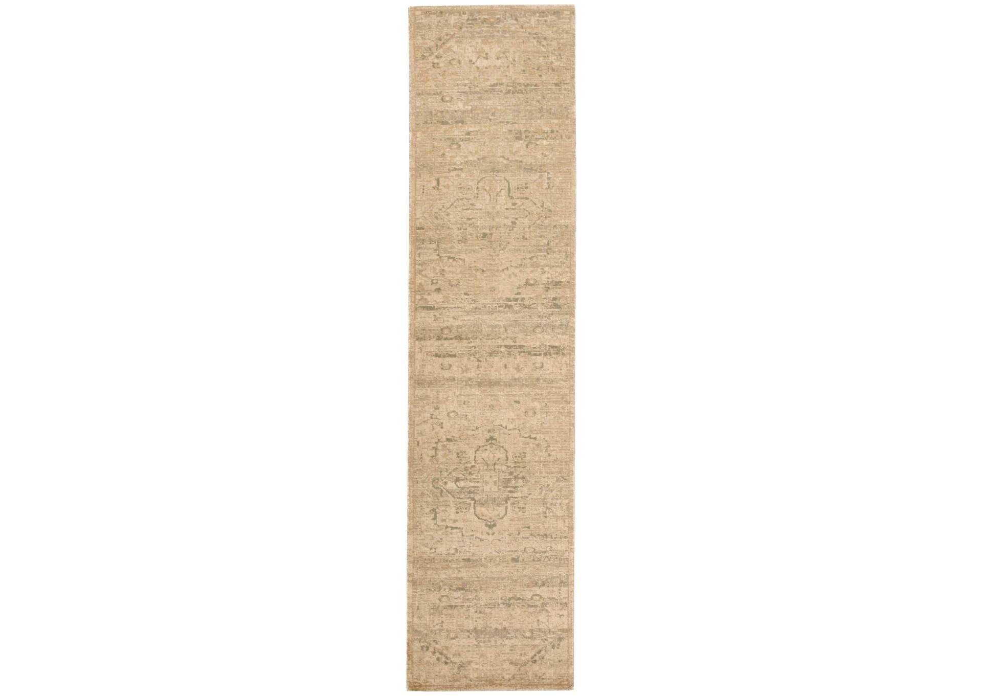 Nourison Silk Elements SKE14 Beige 10' Runner Hallway Rug,Nourison
