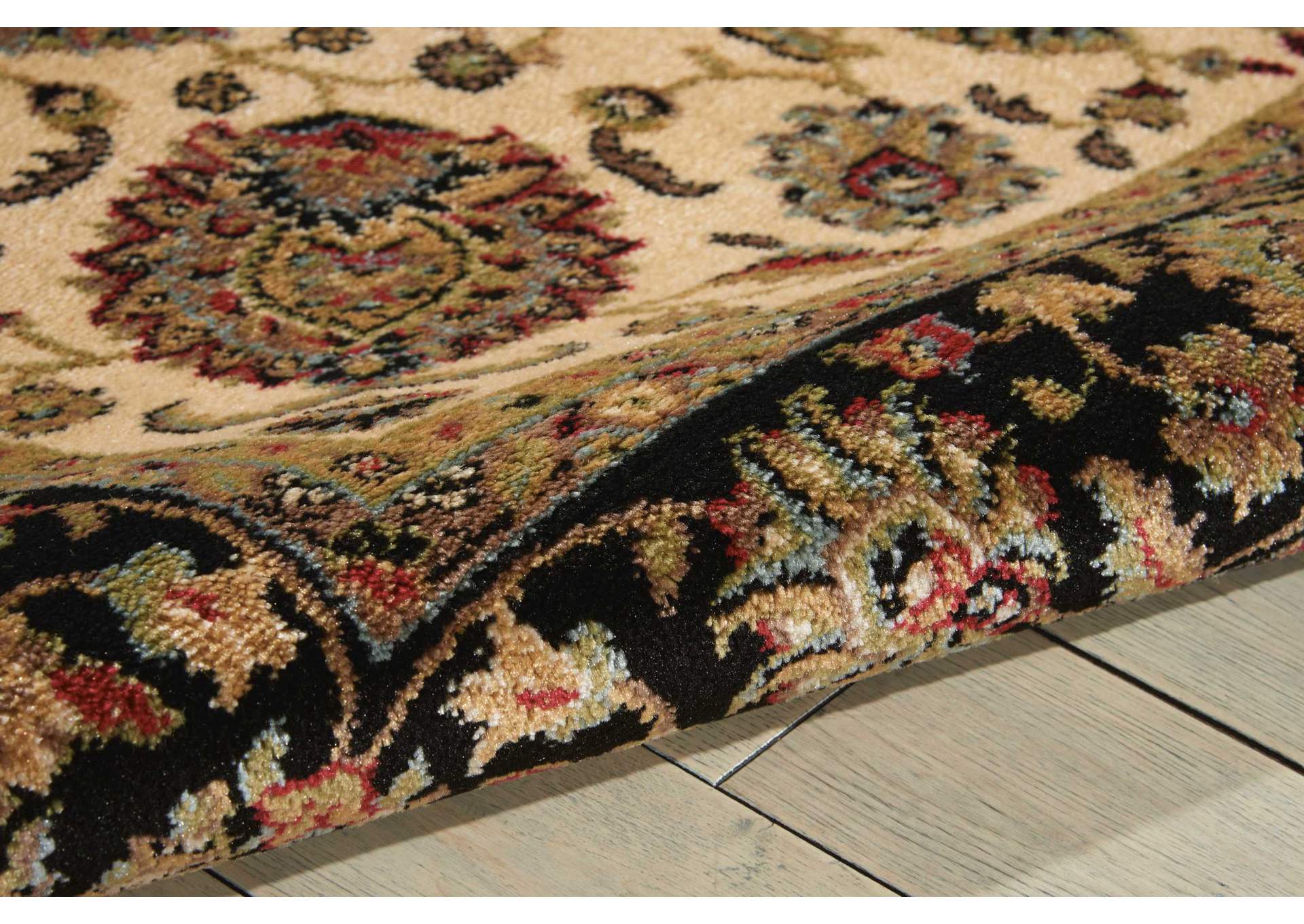 Nourison Delano DEL01 White and Black 4'x6' Area Rug,Nourison