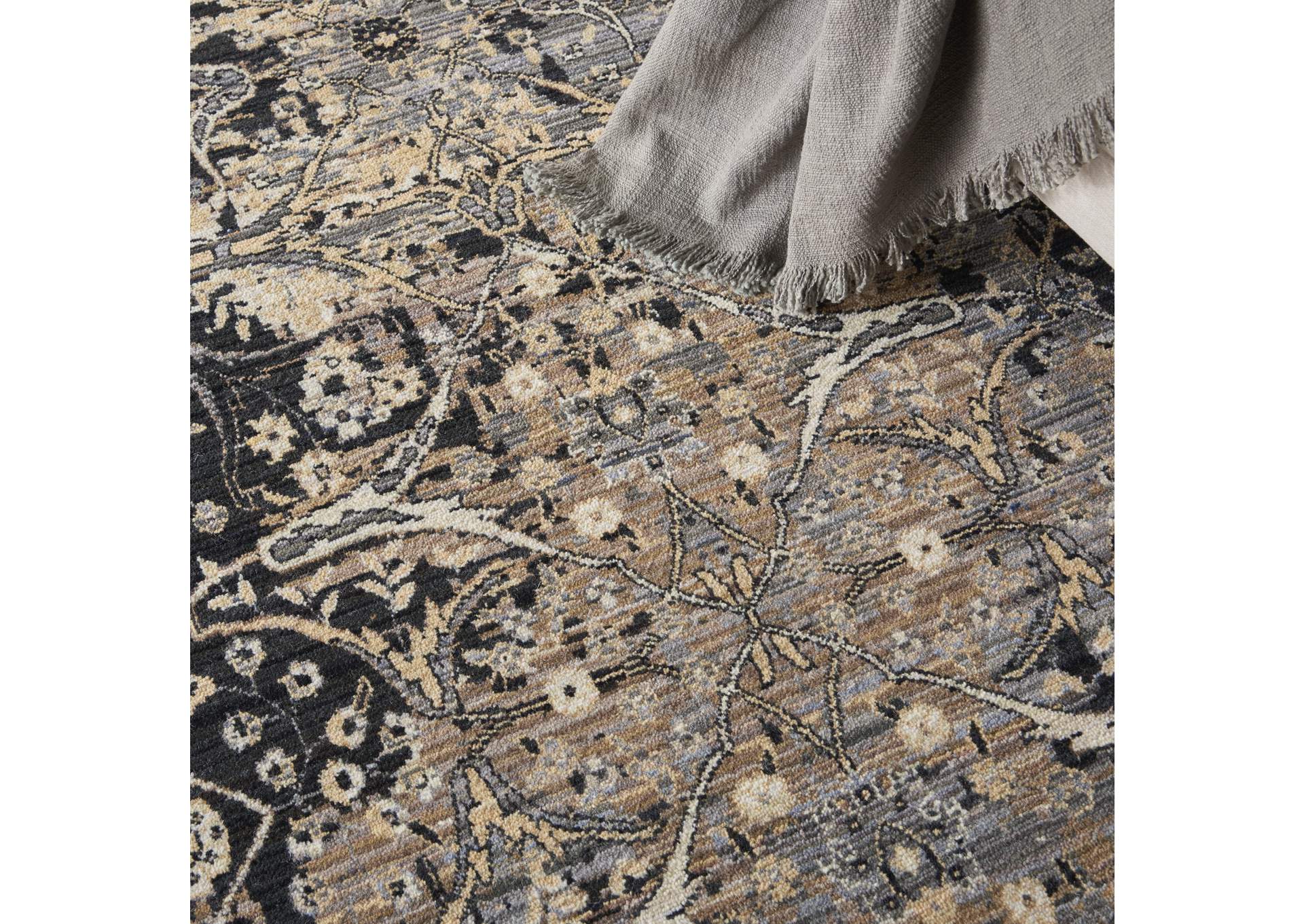 Nourison Majestic 10'x13' Charcoal Grey Vintage Area Rug,Nourison