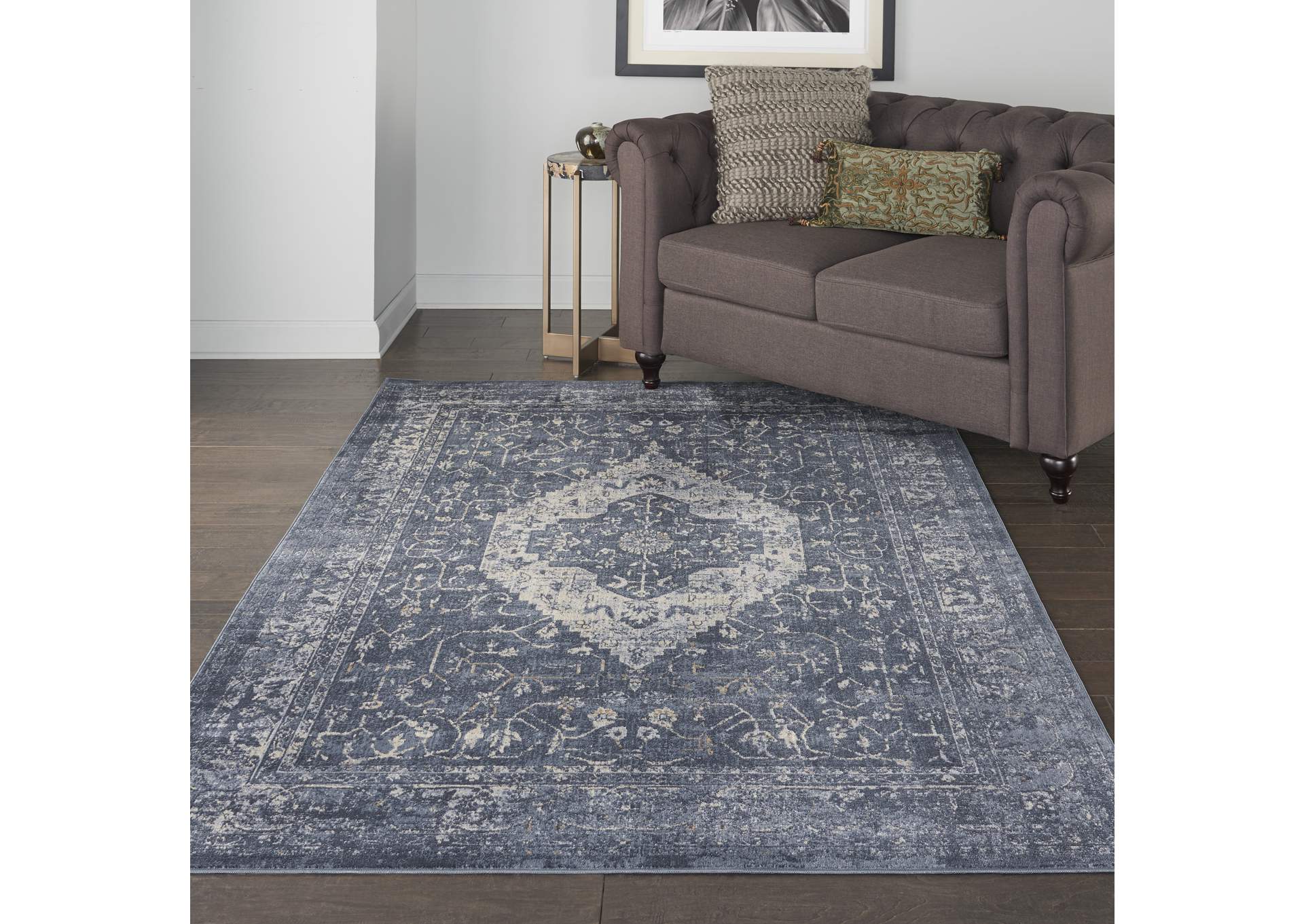 Malta by kathy ireland Home MAI11 Navy 4'x6' Area Rug,Nourison