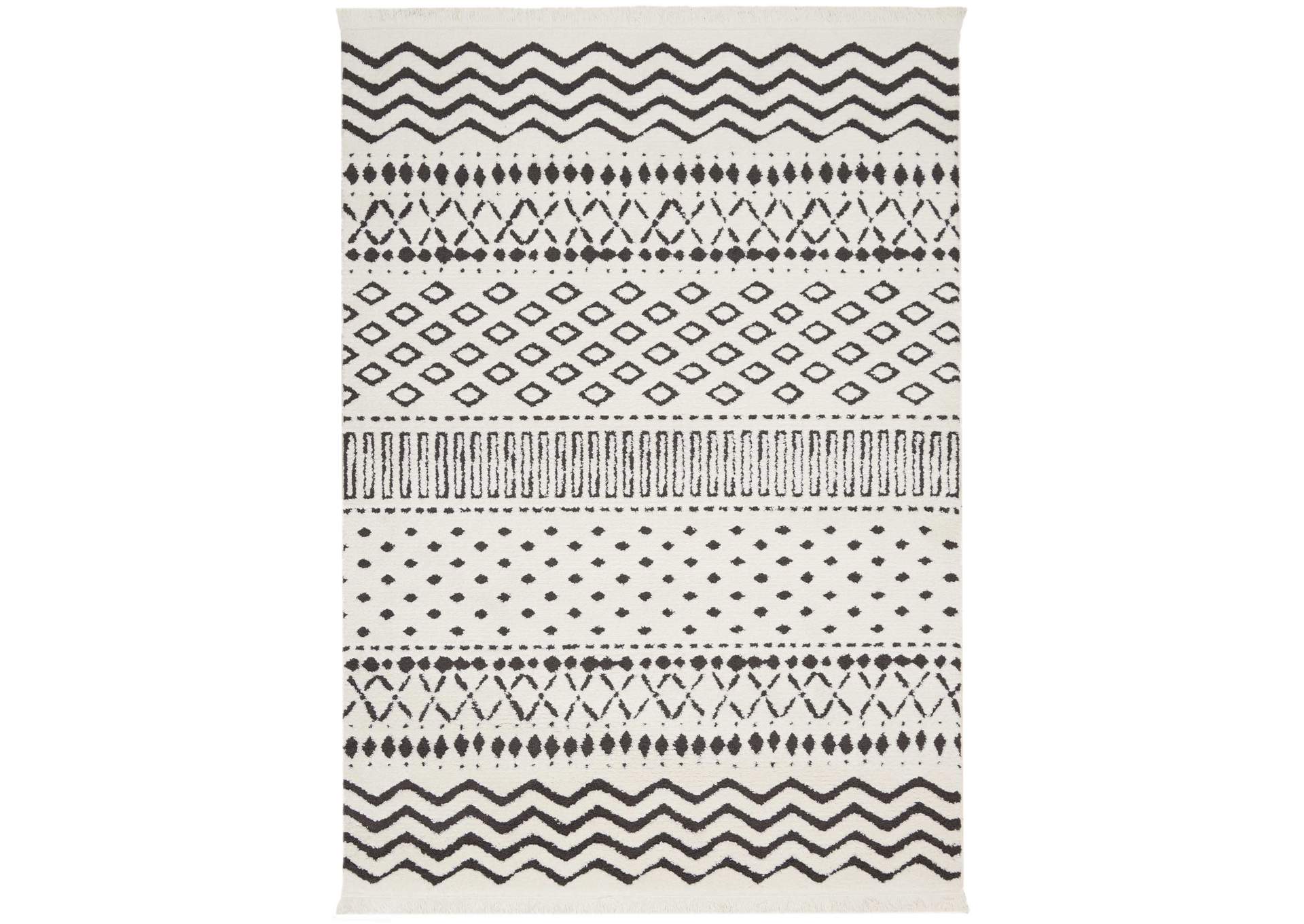 Nourison Kamala DS501 White and Blue 4'x6' Area Rug,Nourison