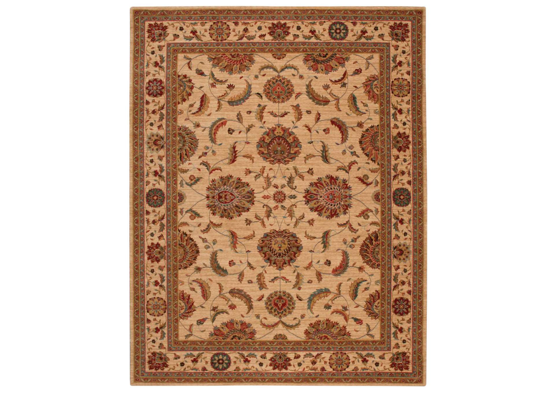 Nourison Living Treasures LI04 Beige and Red 8'x10' Rug,Nourison