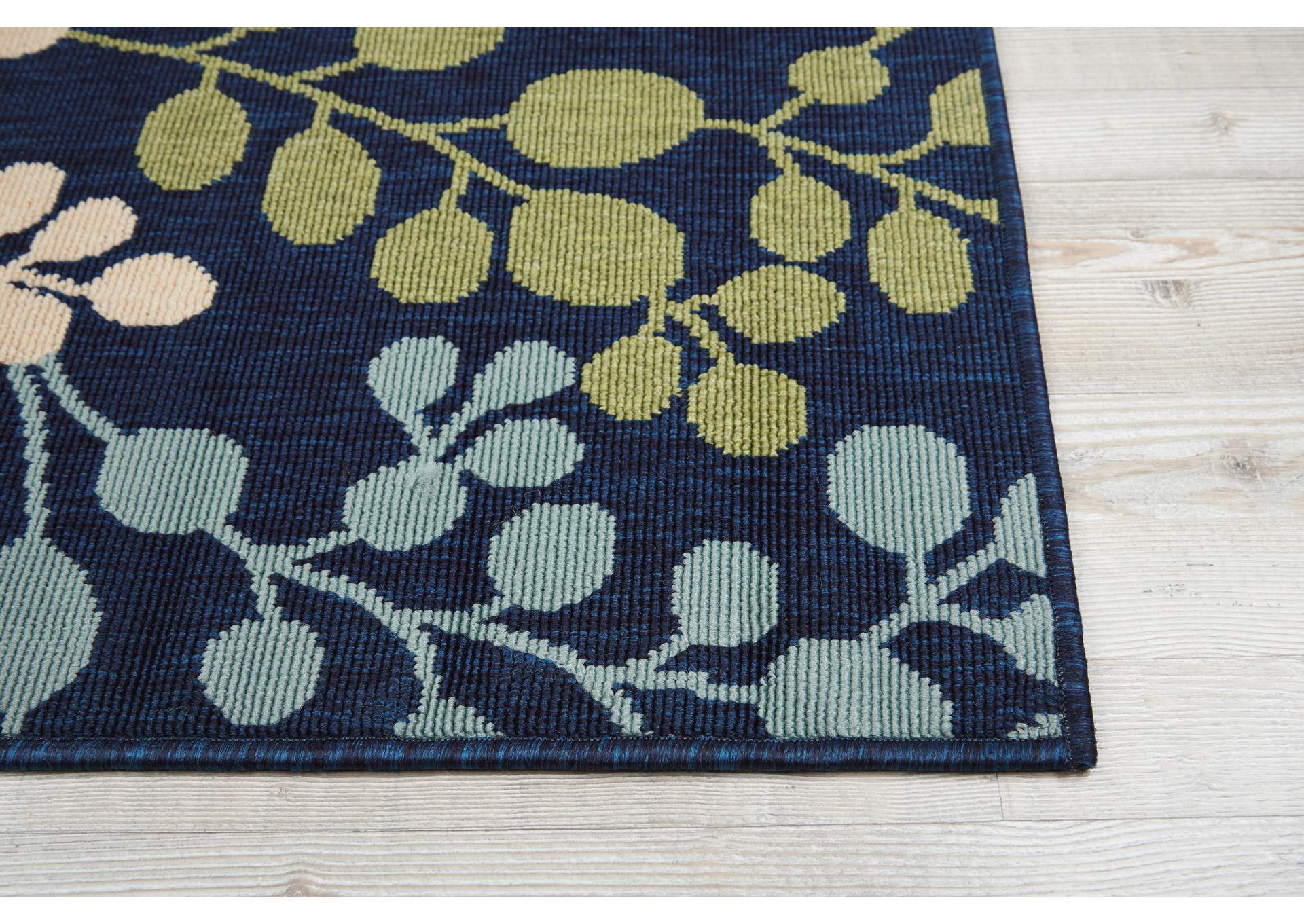 Nourison Caribbean 2'x3' Dark Blue Multicolor Botanical Indoor-outdoor Area Rug,Nourison
