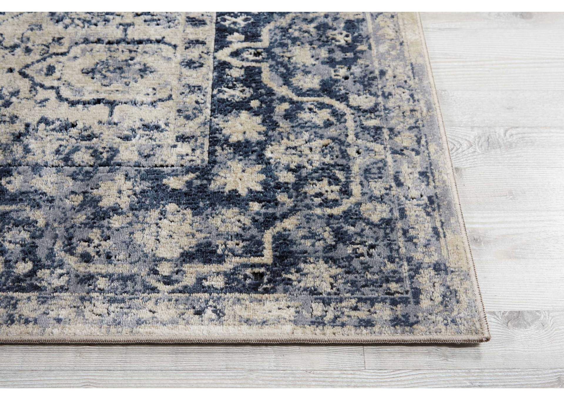 kathy ireland Home Malta MAI04 Blue and Ivory 5'x8' Area Rug,Nourison