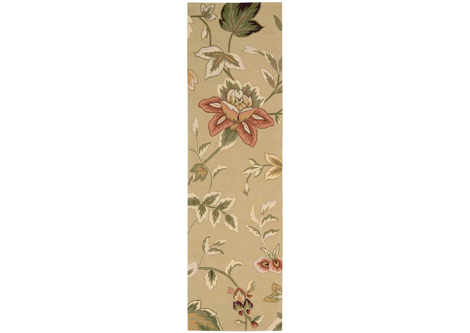 Nourison Fantasy FA11 Beige 8' Runner Hallway Rug,Nourison