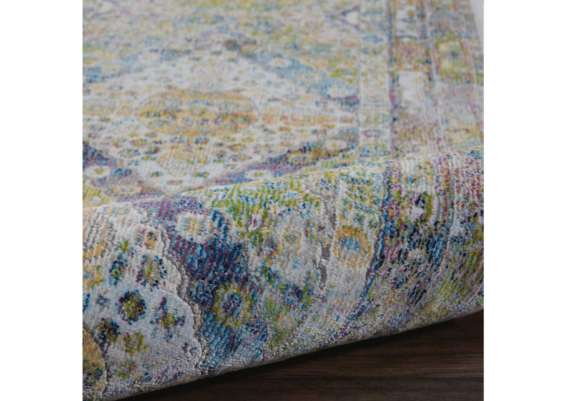 Nourison Ankara Global ANR07 Blue and Green Farmhouse Area Rug,Nourison