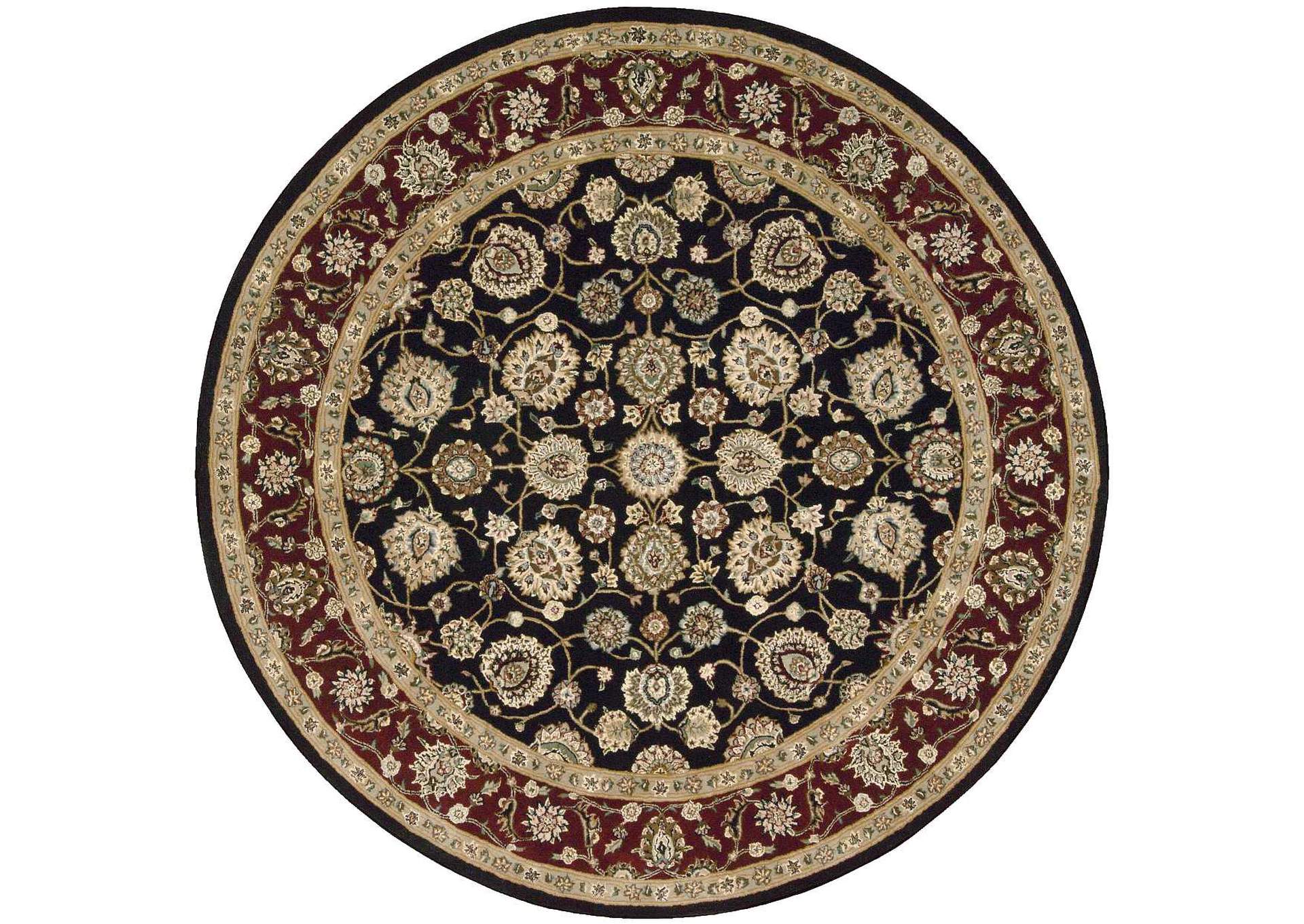 Nourison 2000 2017 Black 6' Round Area Rug,Nourison