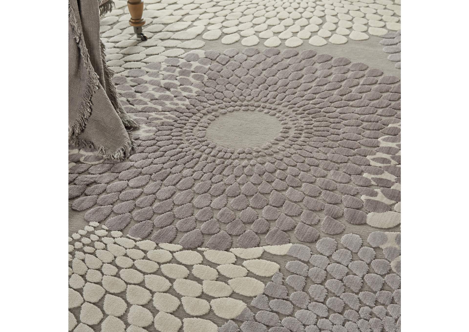 Nourison Graphic Illusions GIL04 Grey 7'x10' Rug,Nourison