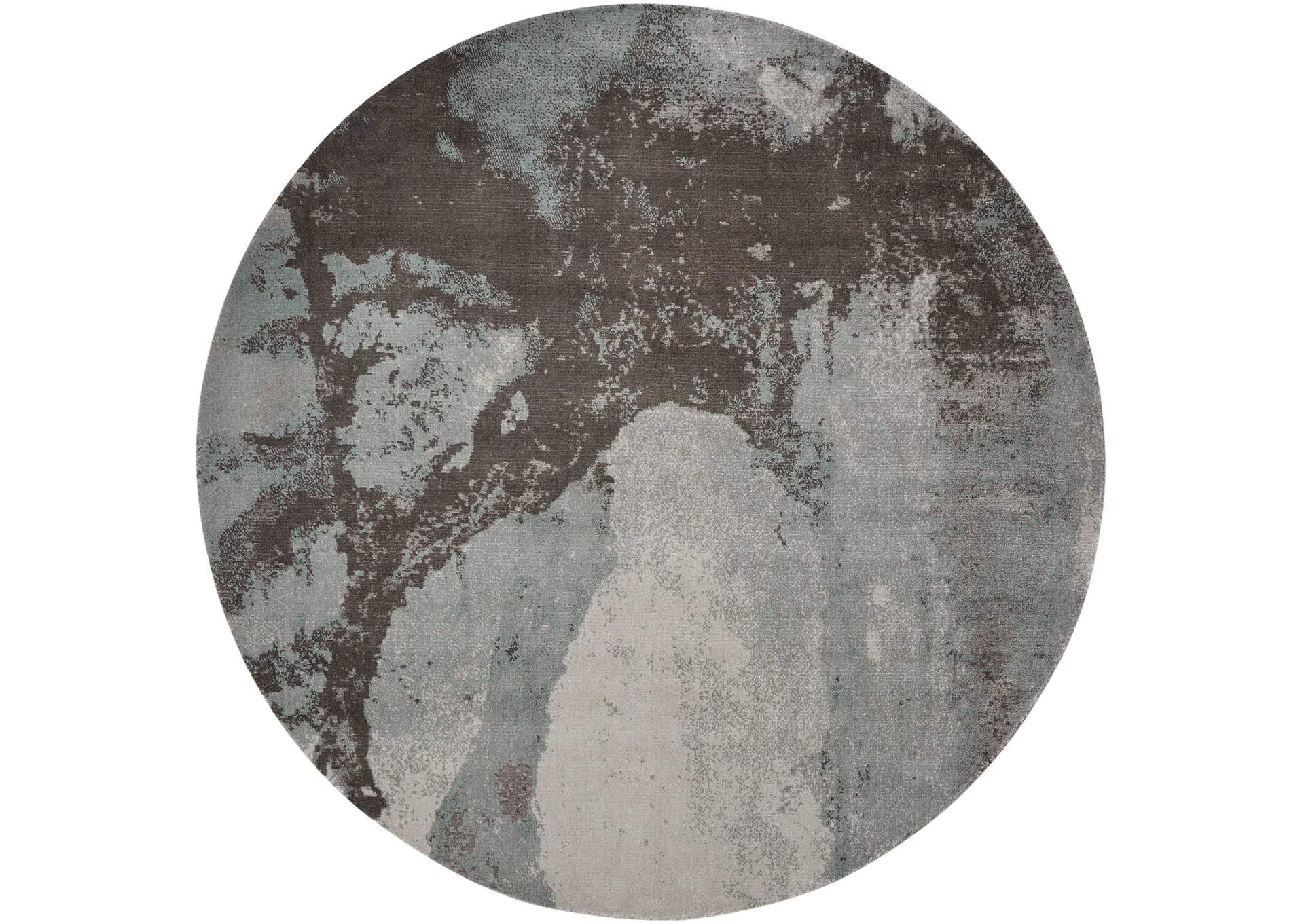 Nourison Twilight TWI07 Grey 8' Round Large Rug,Nourison