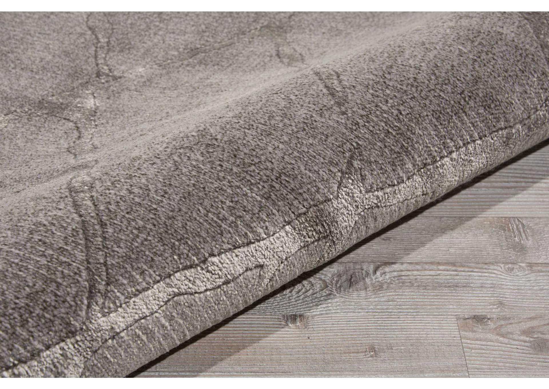 Nourison Twilight TWI15 Silver and Grey 8' Round Large Rug,Nourison