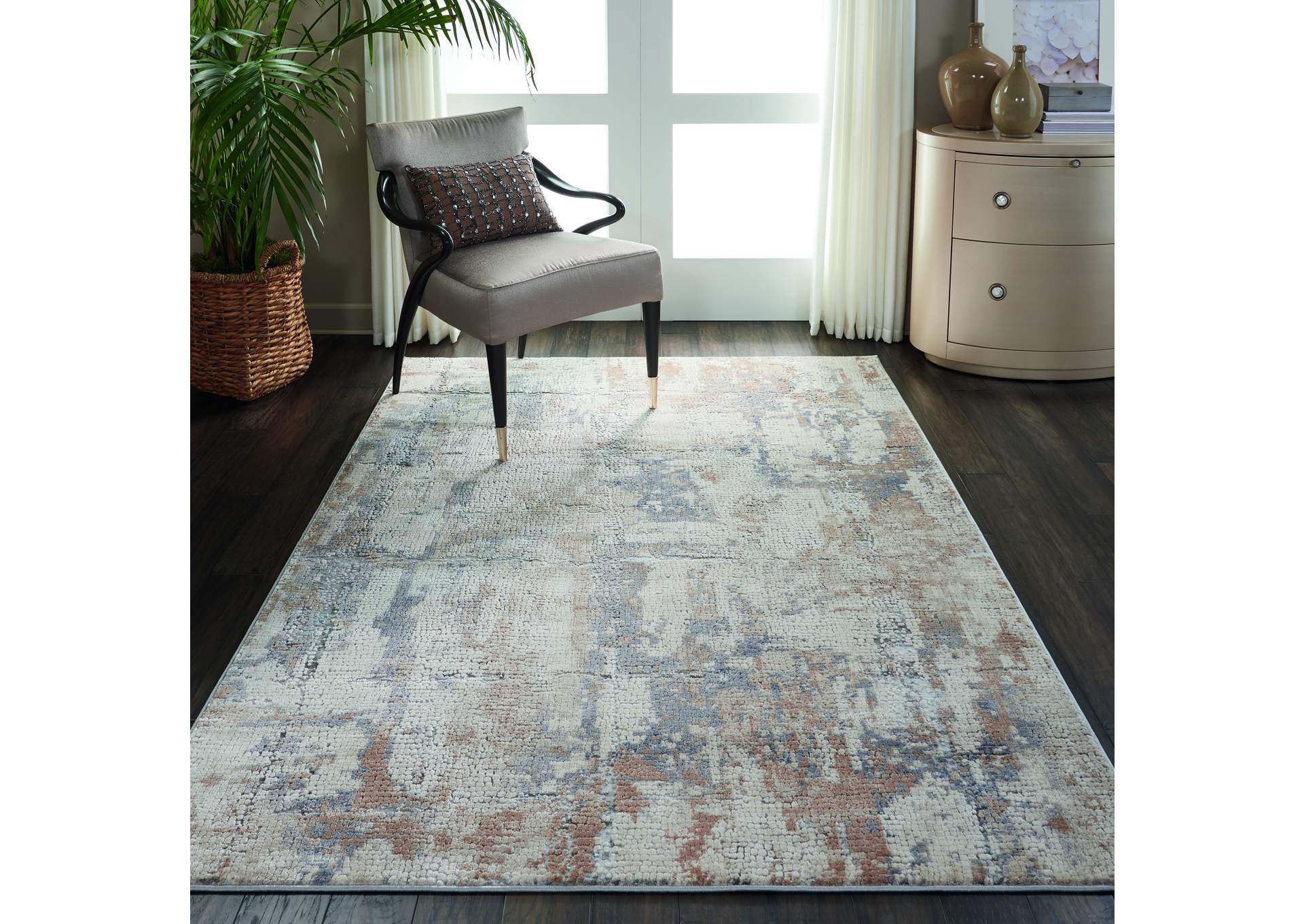 Nourison Rustic Textures RUS06 Beige and Grey 5'x7' Rustic Area Rug,Nourison