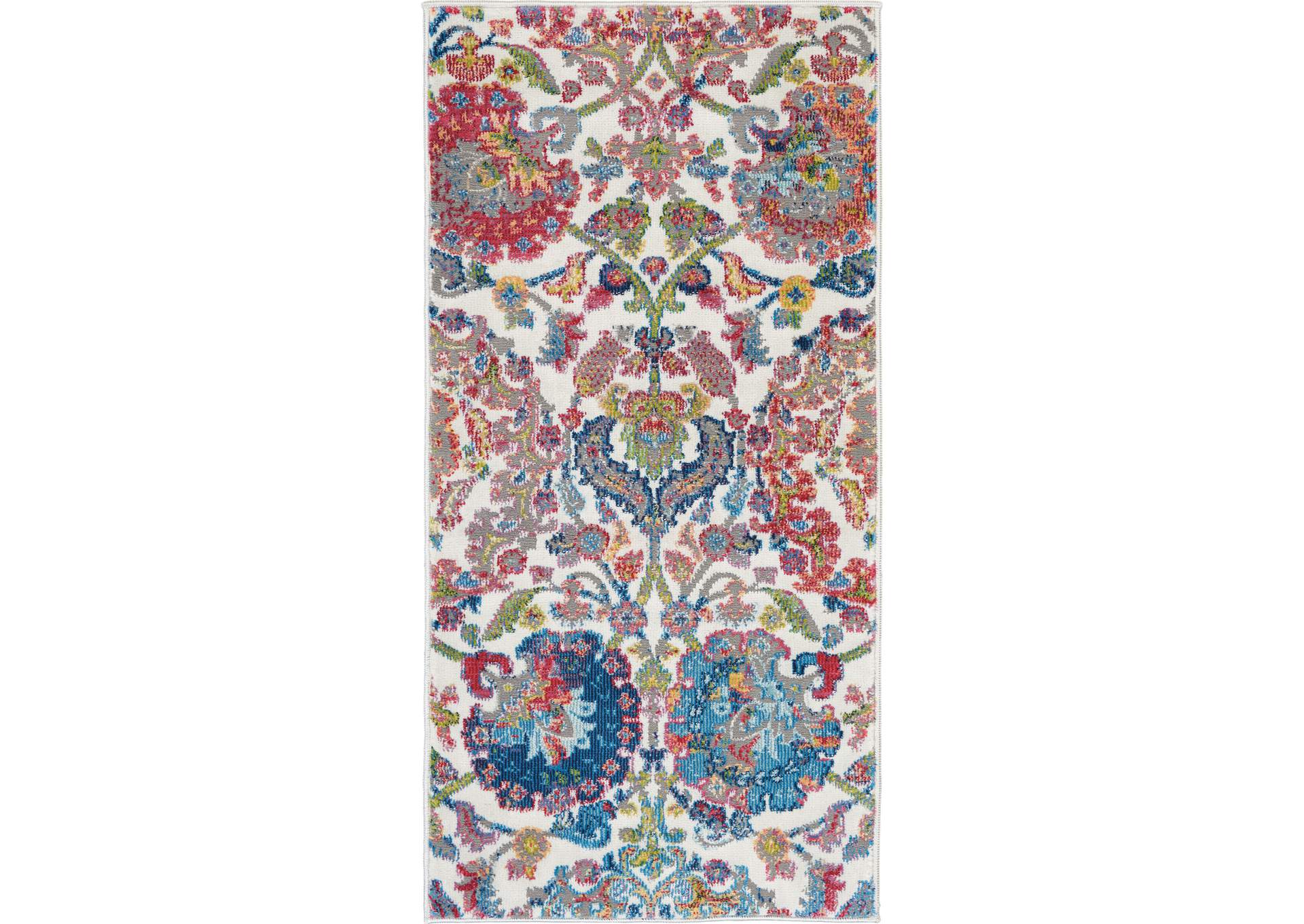 Nourison Ankara Global ANR06 Blue and Ivory French Country Area Rug,Nourison
