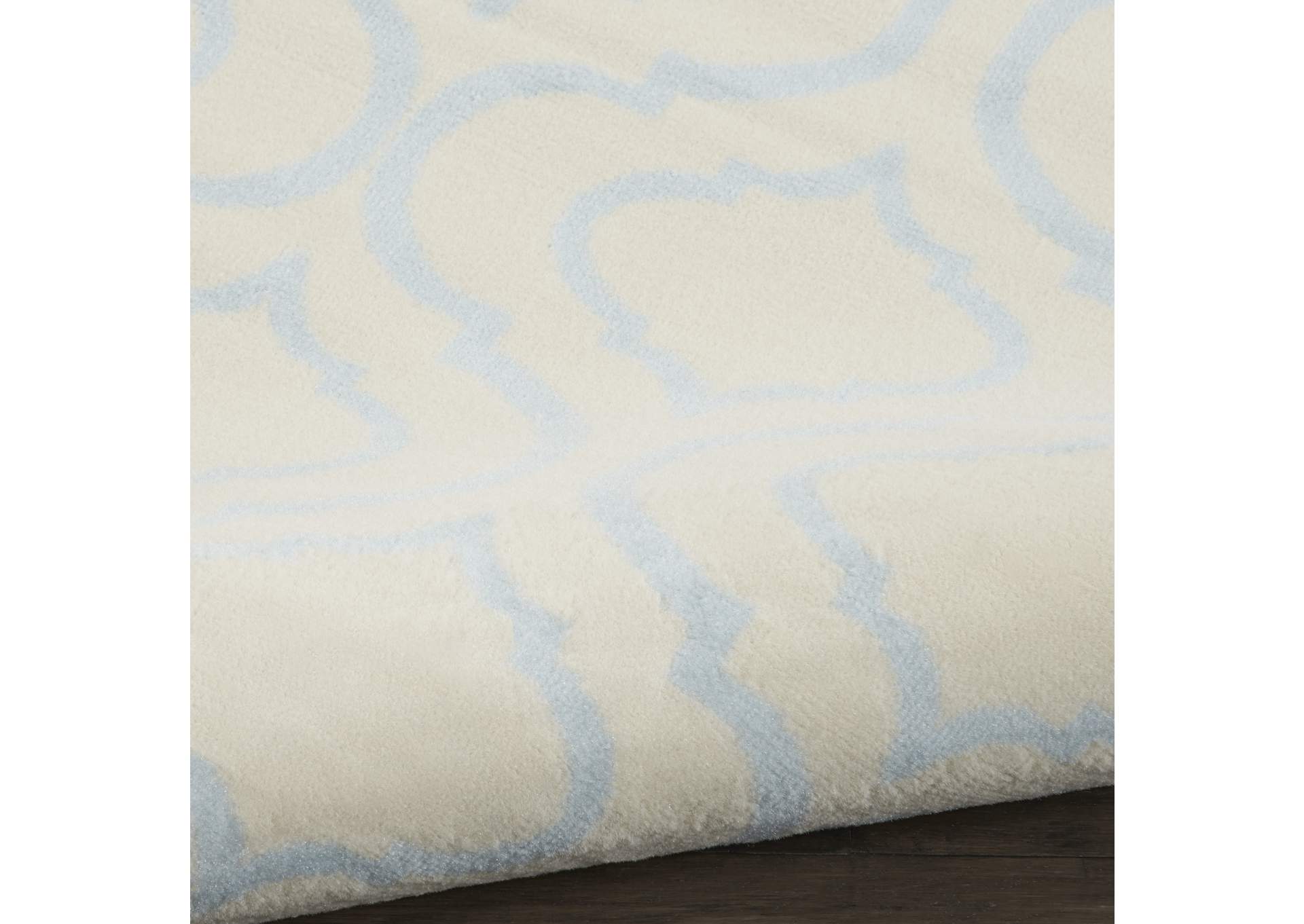 Nourison Jubilant JUB19 White and Blue 8'x10' Large Low-pile Rug,Nourison
