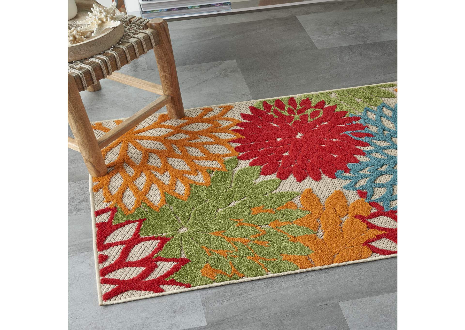 Nourison Aloha ALH05 Green 3'x4' Indoor-outdoor Area Rug,Nourison