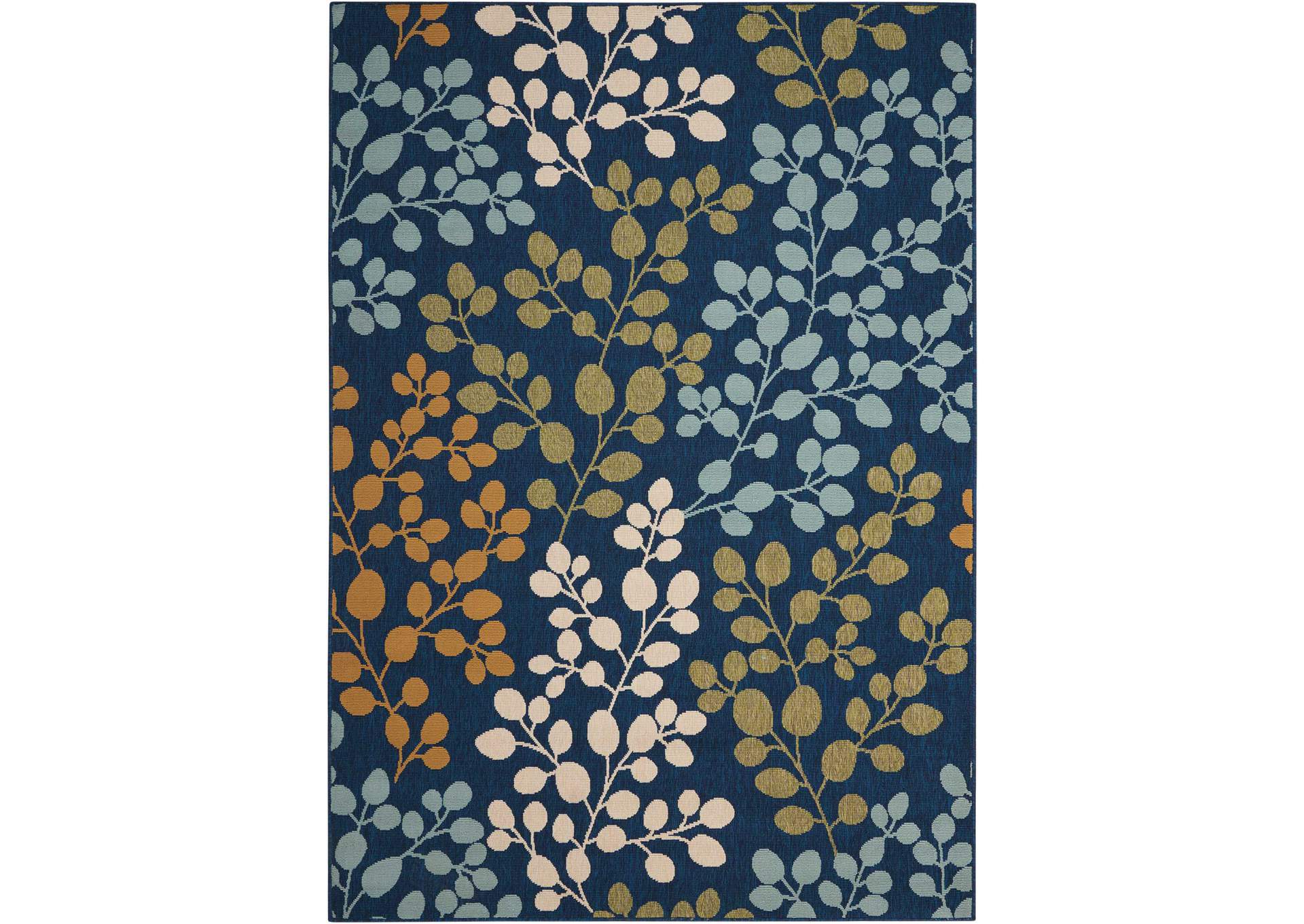 Nourison Caribbean CRB01 Dark Blue Multicolor 5'x8' Area Rug,Nourison