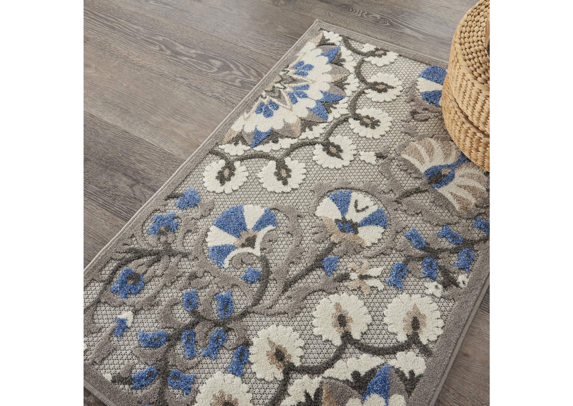 Nourison Aloha 3'x4' Grey Patio Area Rug,Nourison