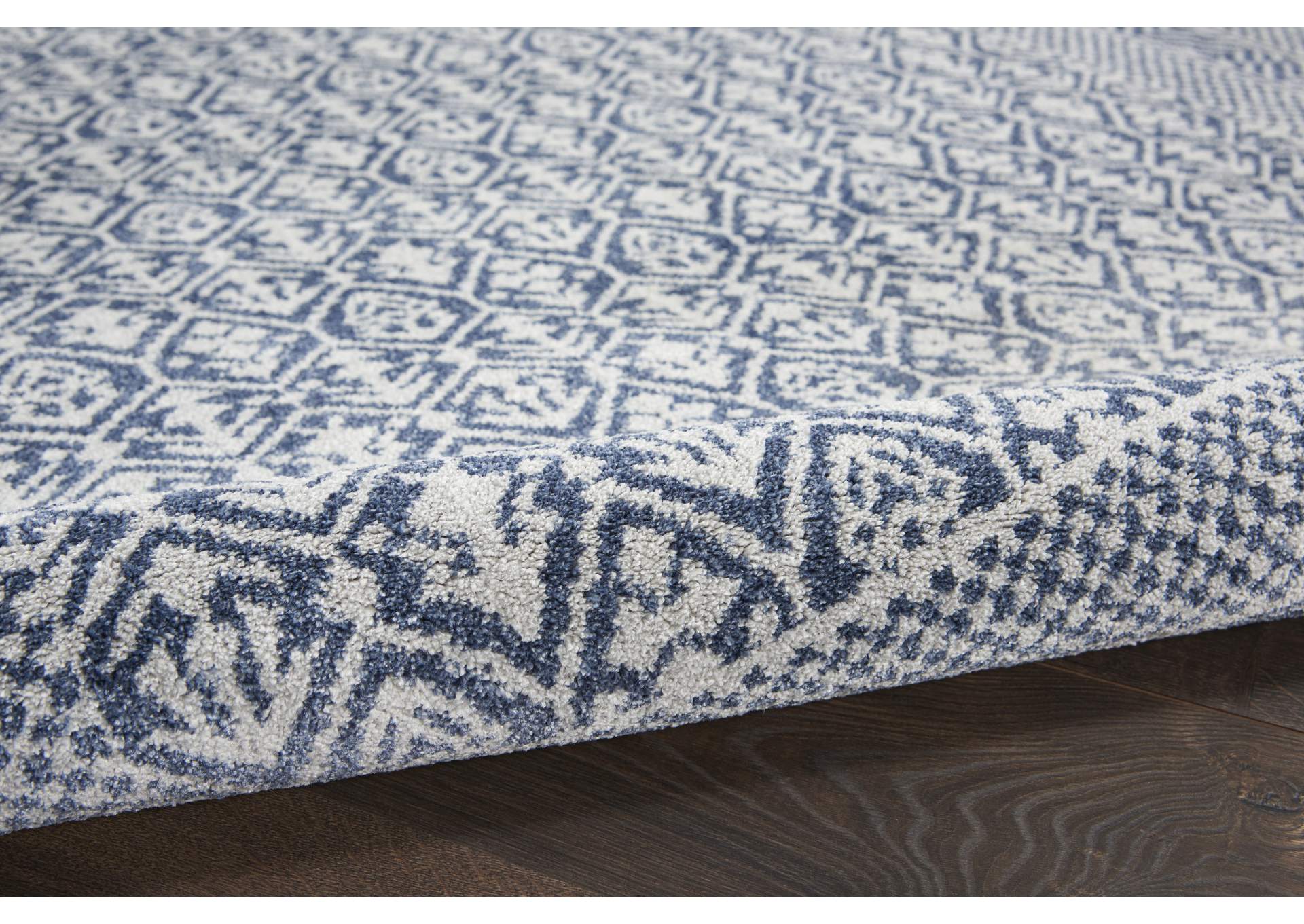 Nourison Palermo 4' x 6' Blue and Grey Distressed Bohemian Area Rug,Nourison