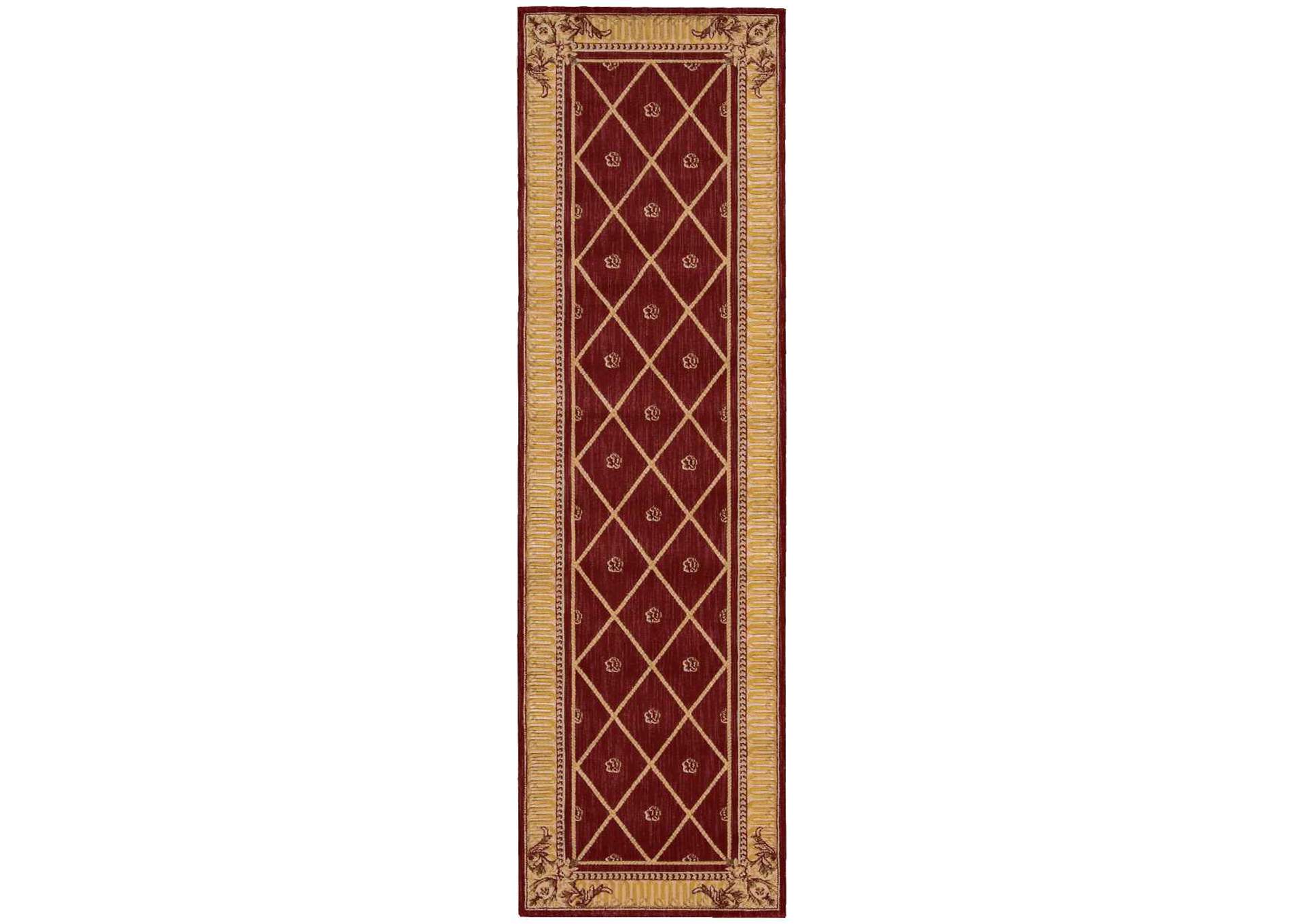 Nourison Ashton House AS03 Red 8' Runner Hallway Rug,Nourison