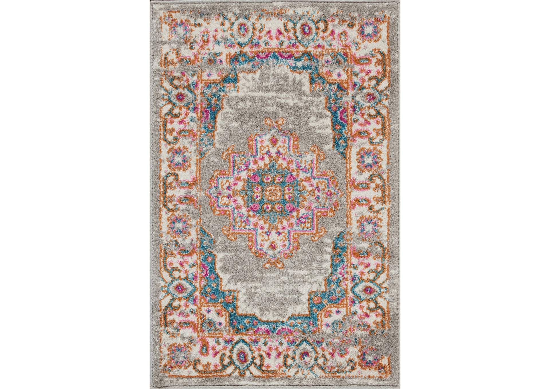 Nourison Passion 2' X 3' Grey Vintage Area Rug,Nourison