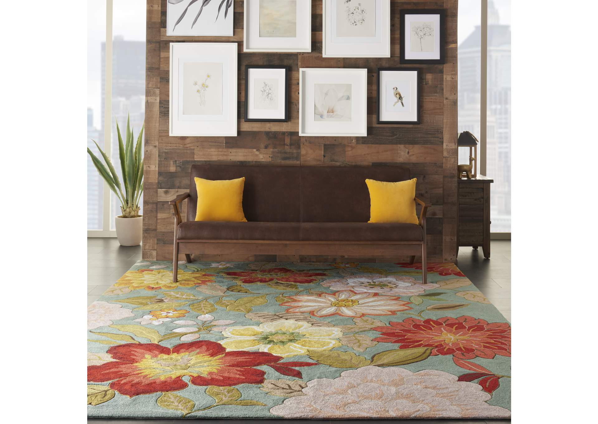 Nourison Fantasy FA18 Blue 9'x12' Rug,Nourison