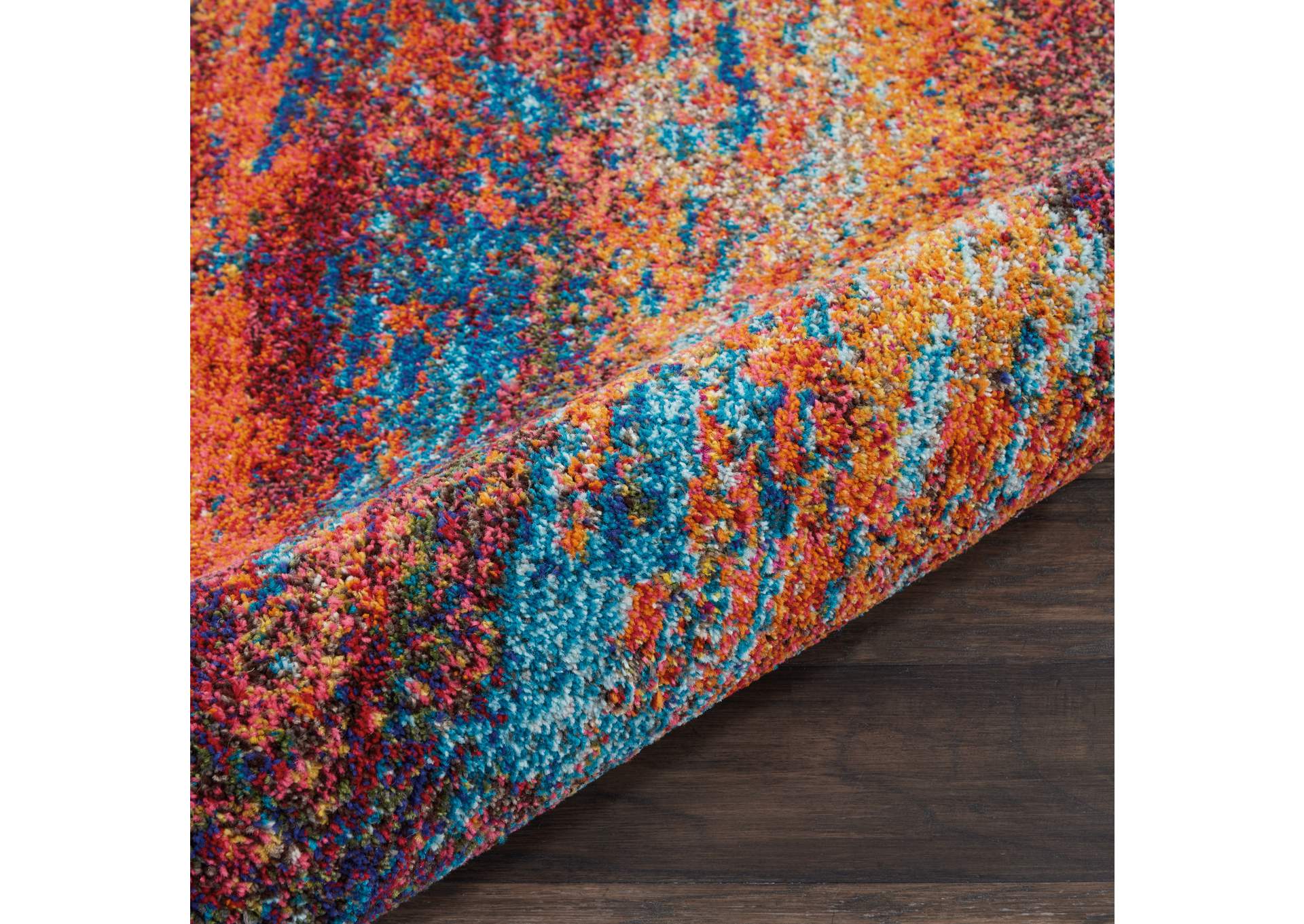 Nourison Celestial 2'x4' Blue and Red Colorful Area Rug,Nourison