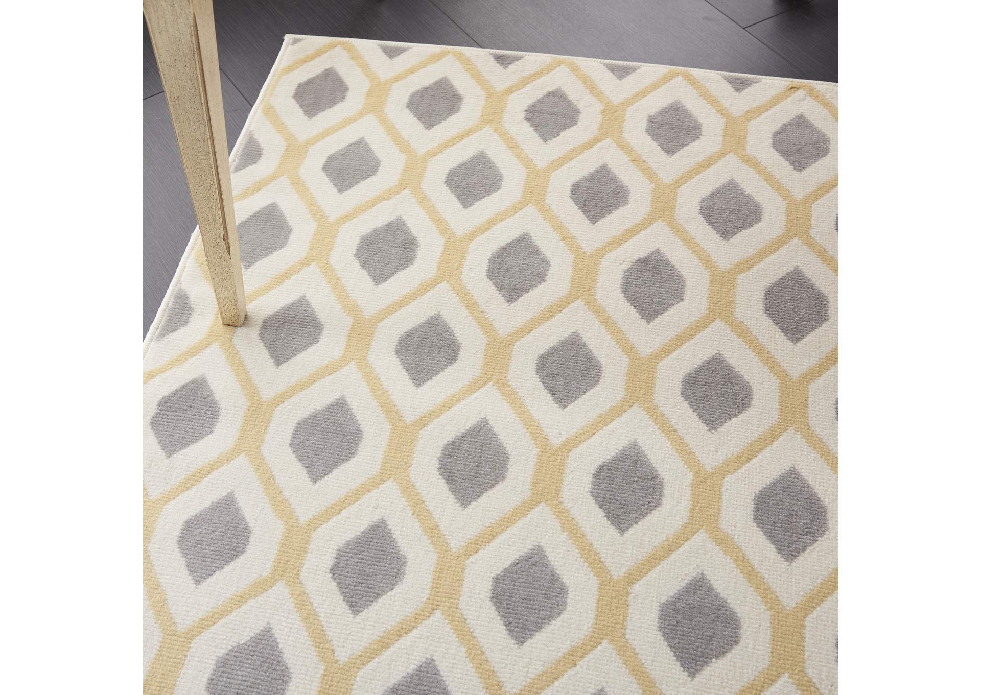 Nourison Grafix GRF22 Grey and White 5'x7' Area Rug,Nourison