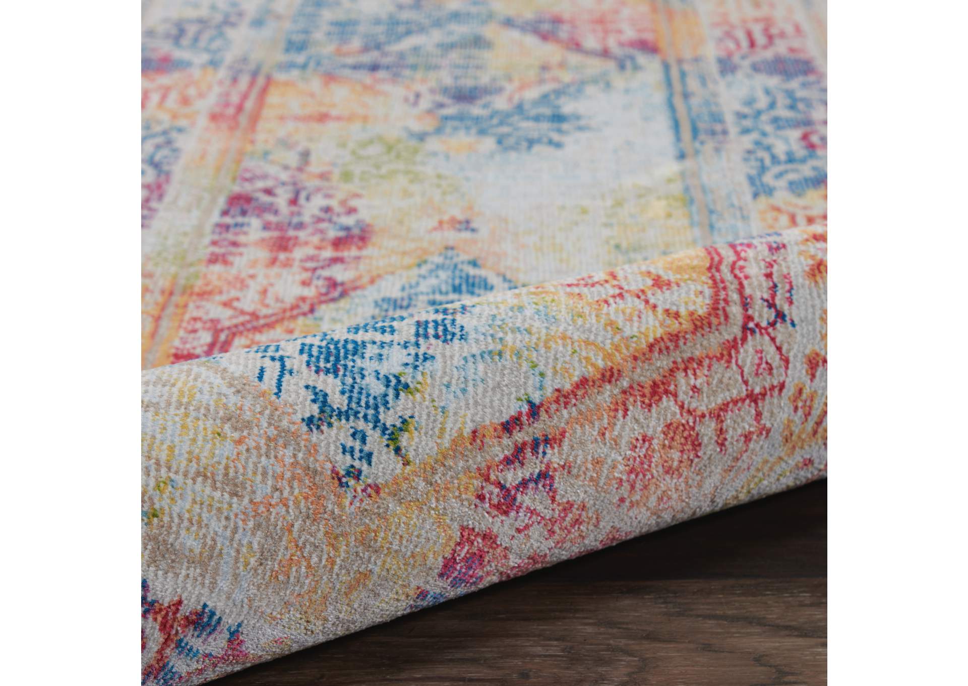Nourison Ankara Global ANR04 Multicolor 6' Runner Low-pile Hallway Rug,Nourison