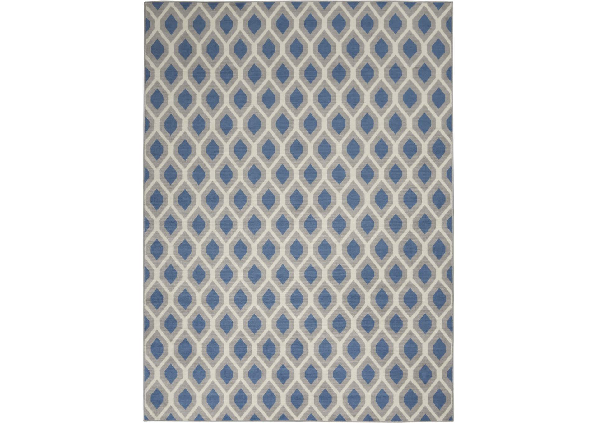 Nourison Grafix GRF22 Blue and Grey 5'x7' Area Rug,Nourison