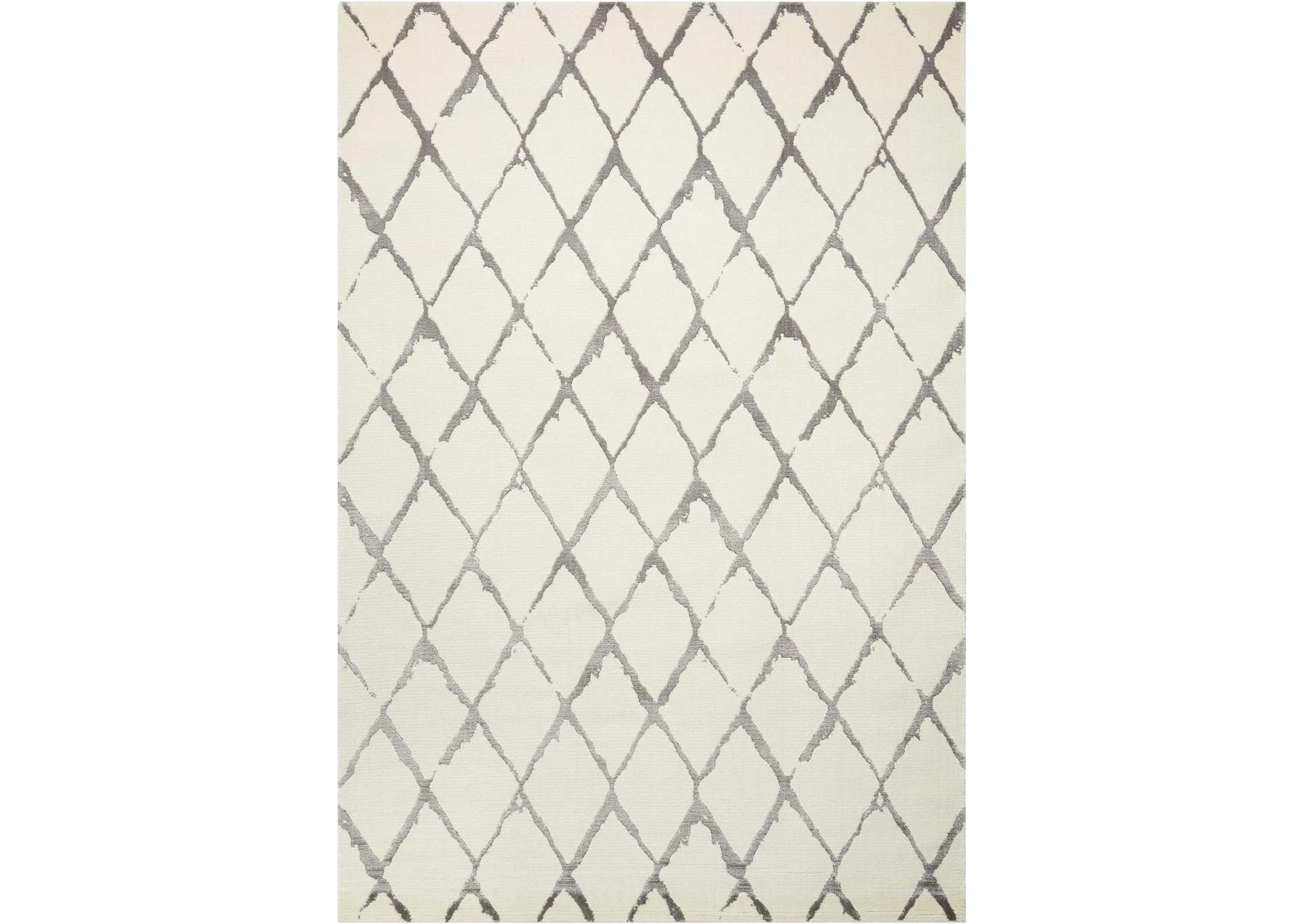 Nourison Twilight TWI15 Silver and White 8'x10' Large Rug,Nourison