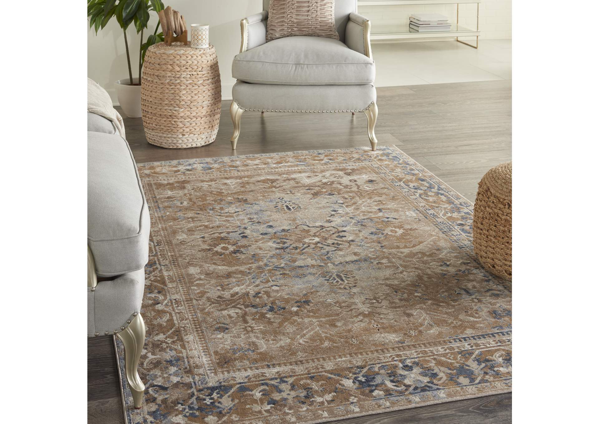 kathy ireland Home Malta MAI05 Beige 5'x8' Area Rug,Nourison