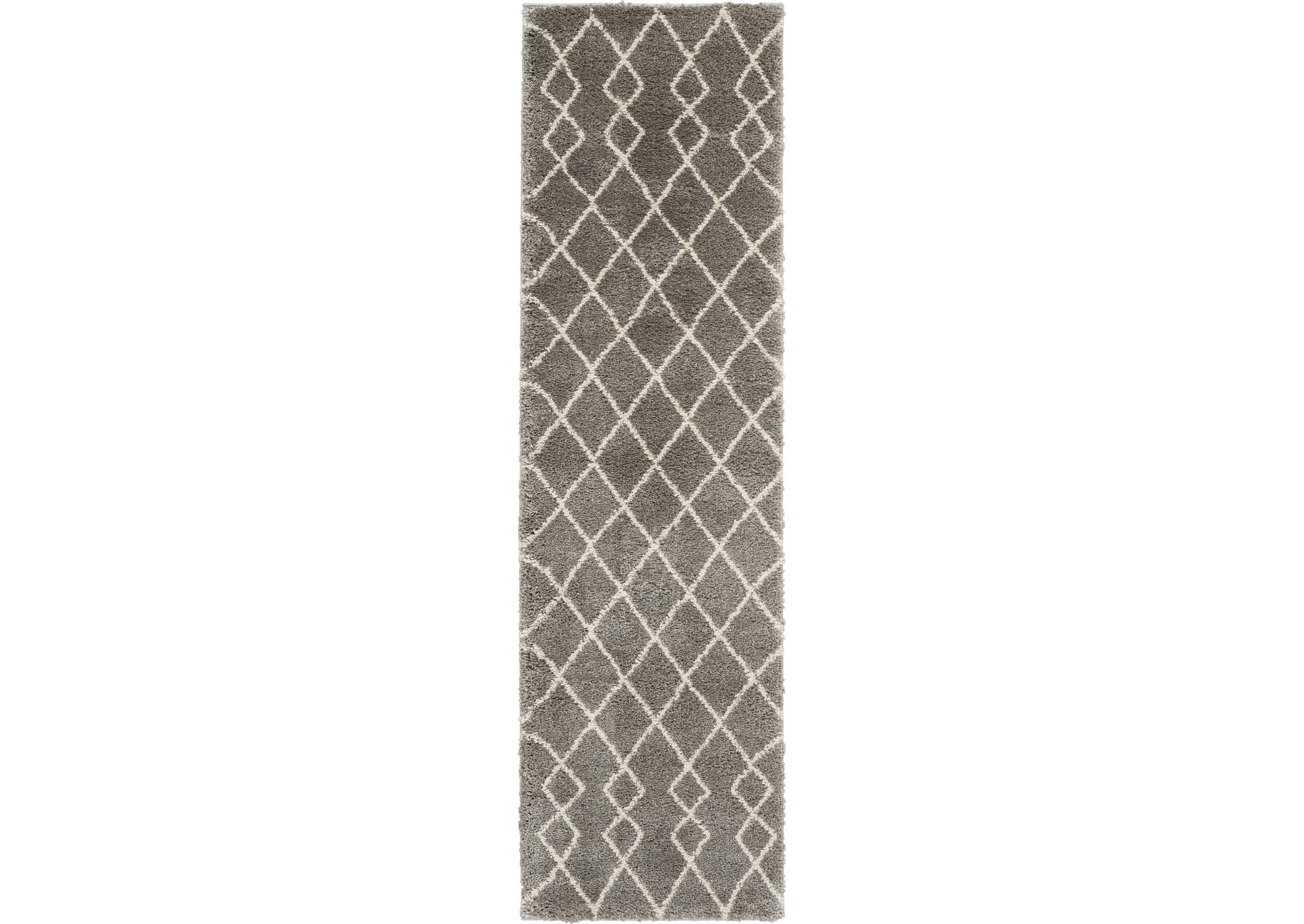 Nourison Martil 2'x4' Grey Tribal Moroccan Shag Rug,Nourison