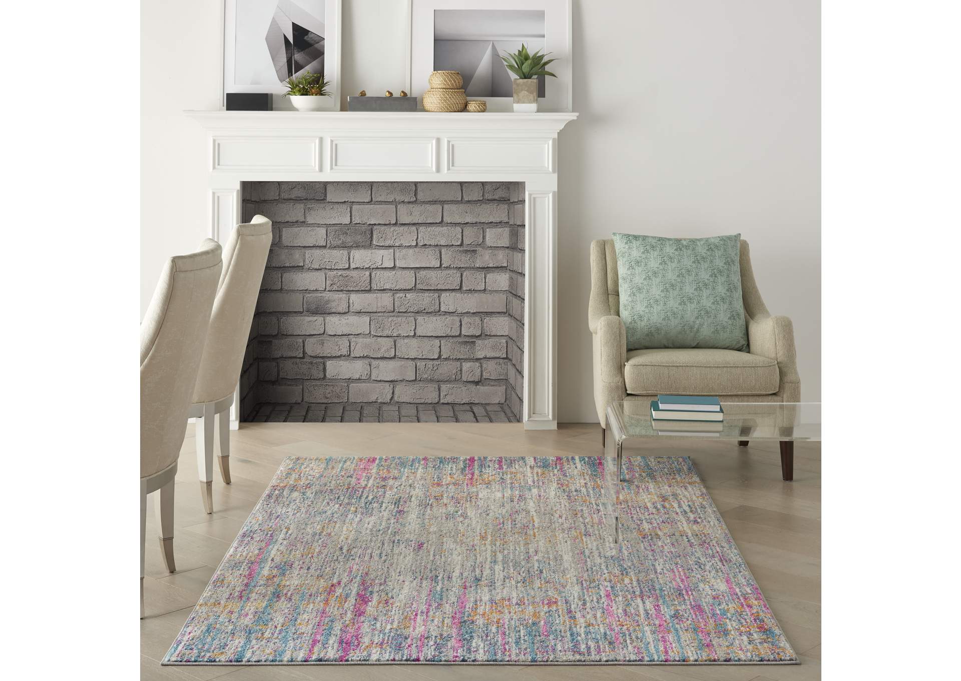 Nourison Passion 5'x7' Ivory Multicolor Area Rug,Nourison