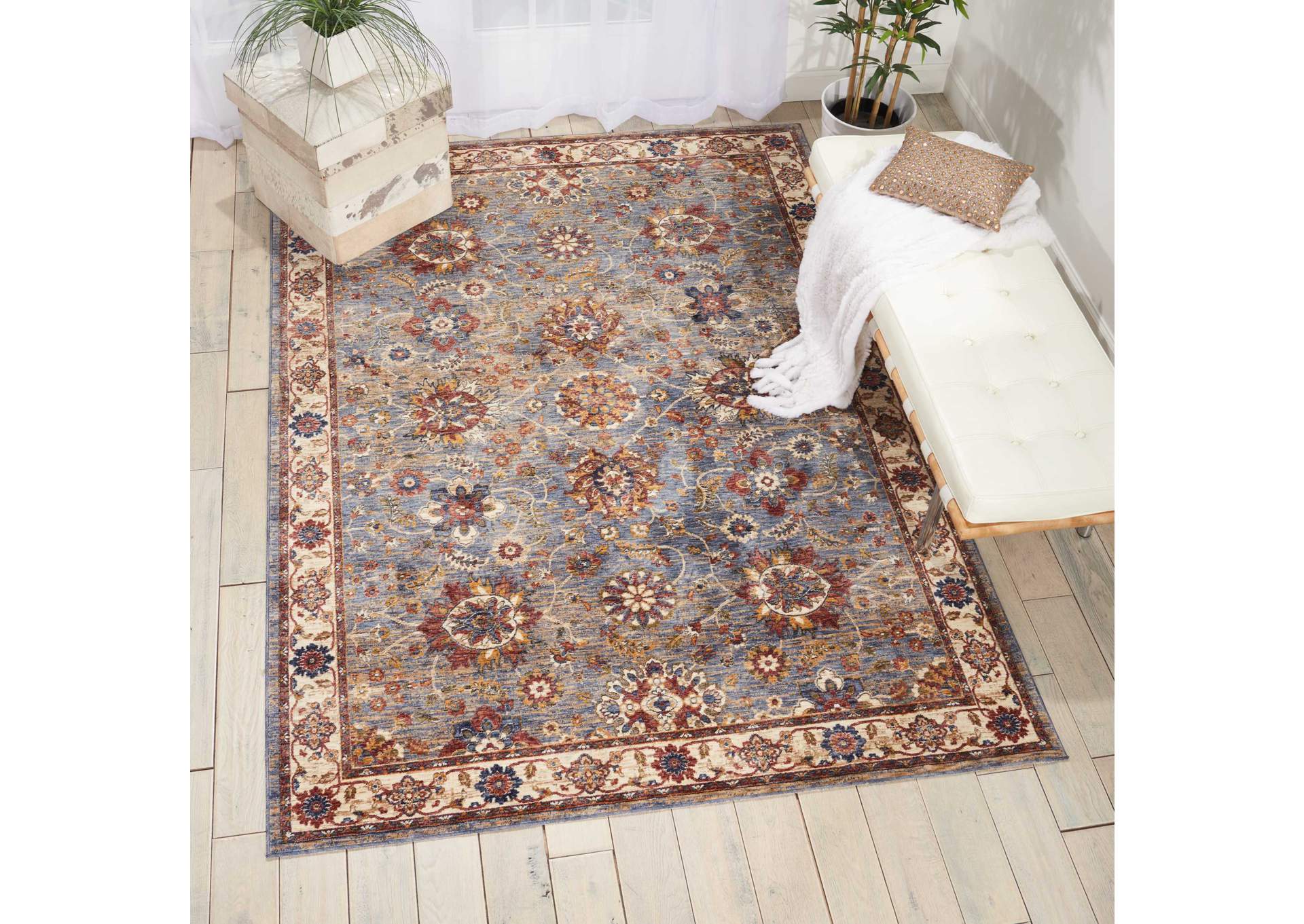 Nourison Lagos LAG04 Light Blue Multicolor 8'x10' Large Low-pile Rug,Nourison