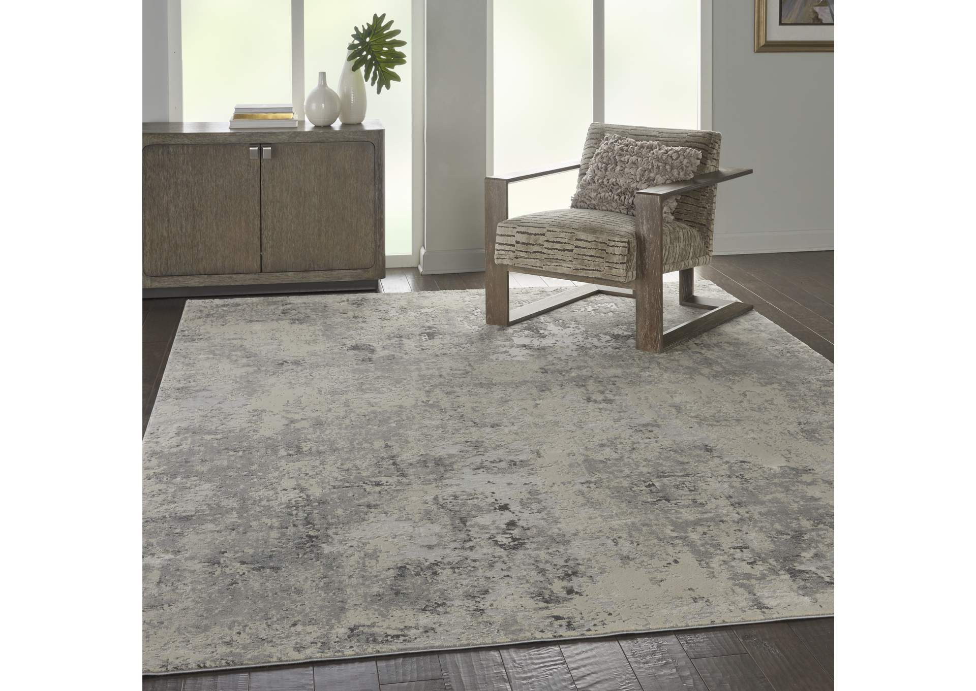 Nourison Rustic Textures RUS07 Ivory and Grey 9'x13' Oversized Rug,Nourison